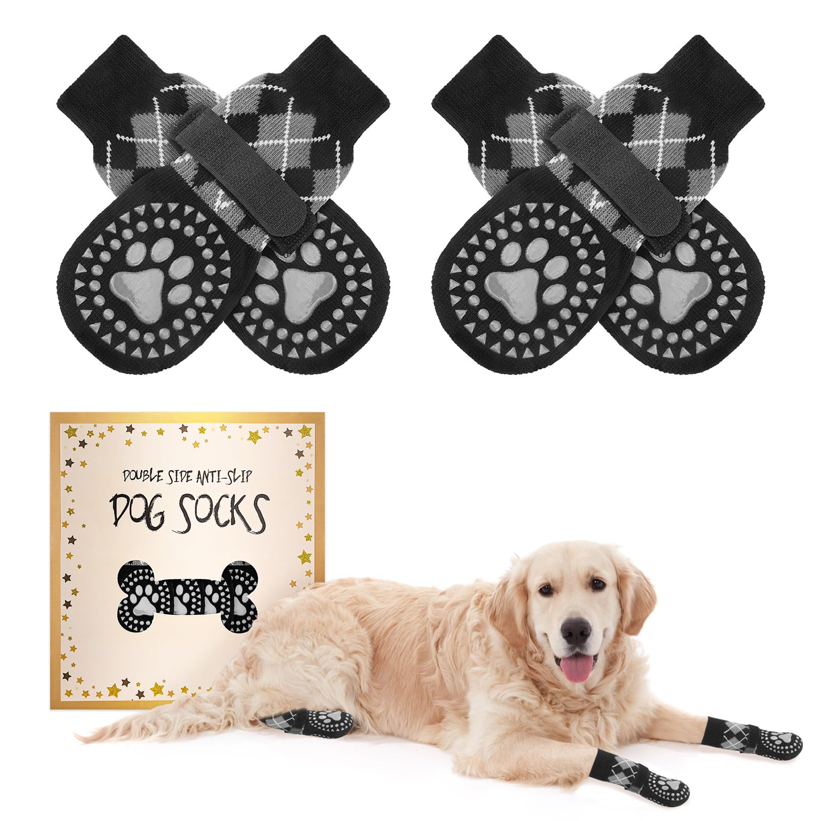 Beautyzoo Dog Socks To Prevent Licking Paws, Dog Shoes For Hot Pavement Small Medium Large Senior Dogs Booties, Non Slip Dog Boo