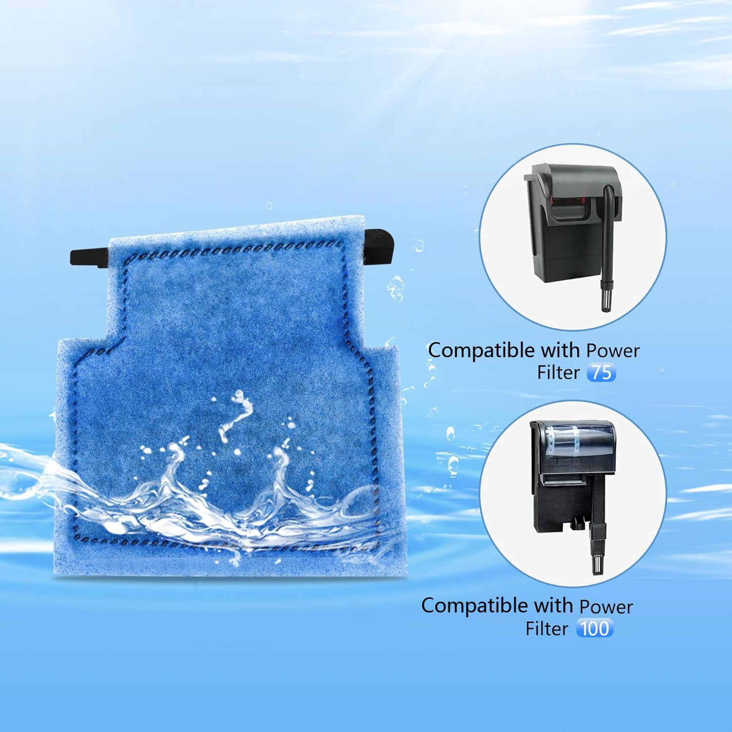Pewyoke Aquarium Filter Cartridge Replacement Rite-Size A Filter Cartridges 8 Pack Compatible With Power Filters 75/100