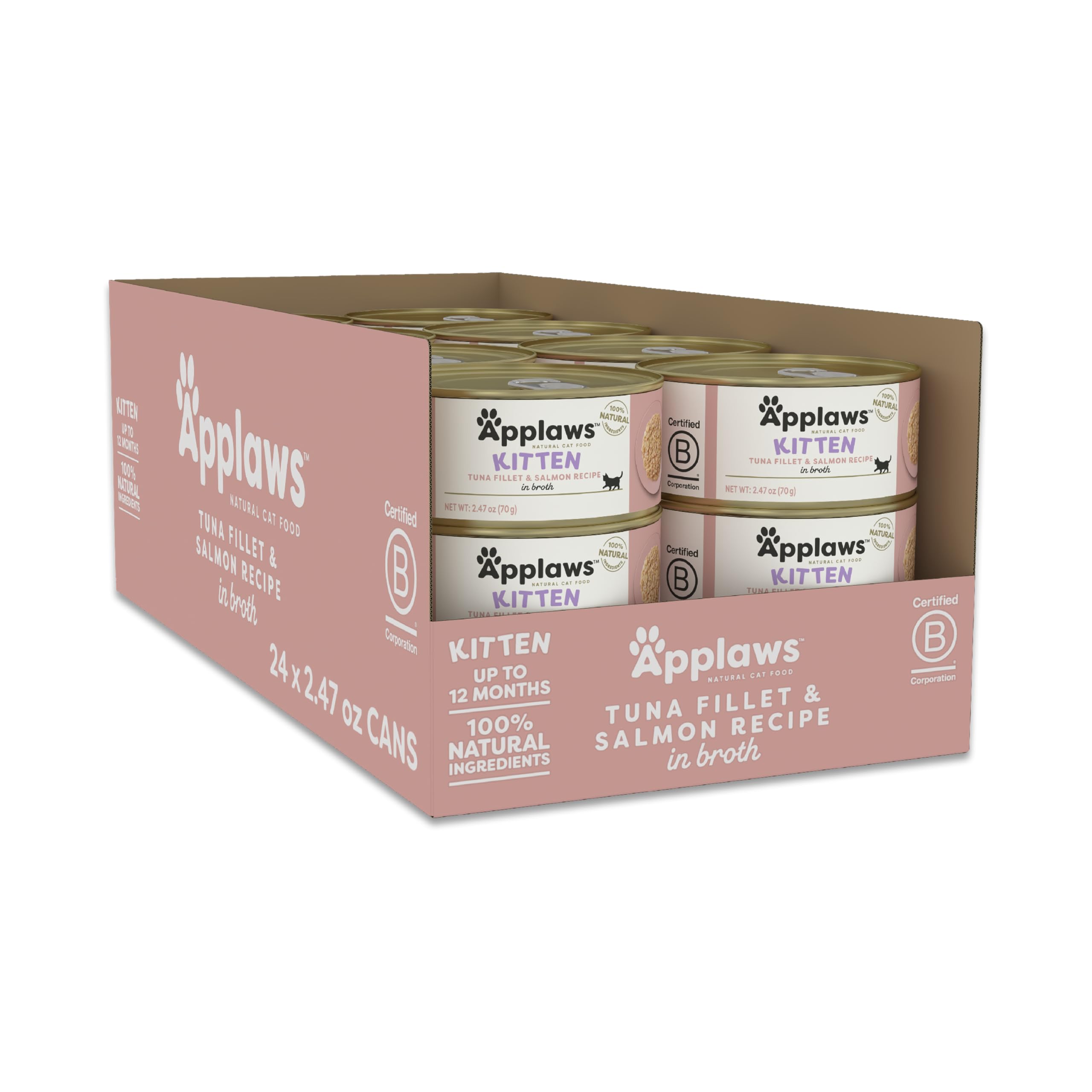 Applaws Natural Wet Kitten Food, Limited and Natural Ingredients, High Protein with No Artificial Additives, Tuna Fillet & Salmo