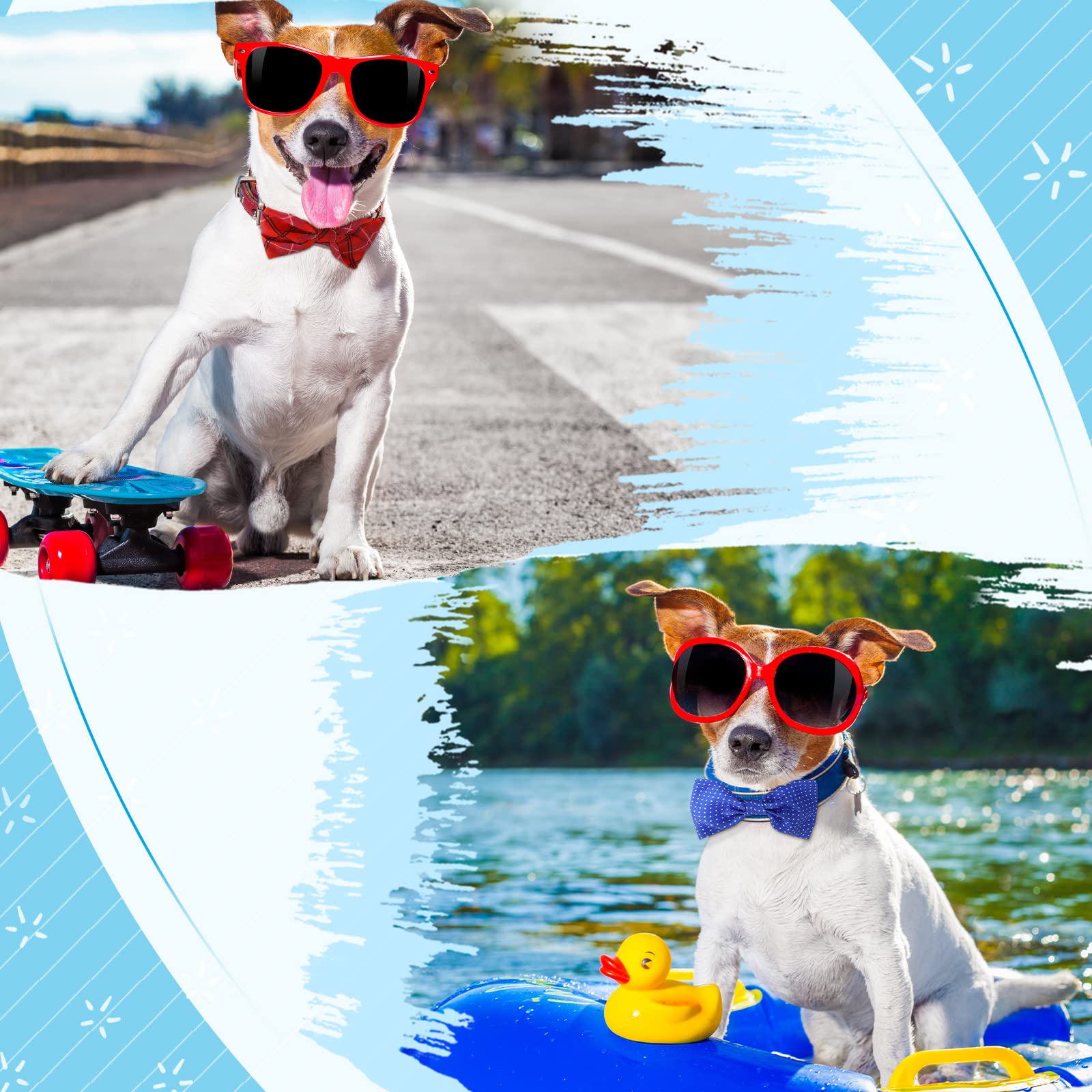 16 Pieces Dog Bow Ties Slide Hawaiian Styles Dog Collar Attachment Bows With Rubber Bands Dog Bow Ties For Large Dogs Spring Sum