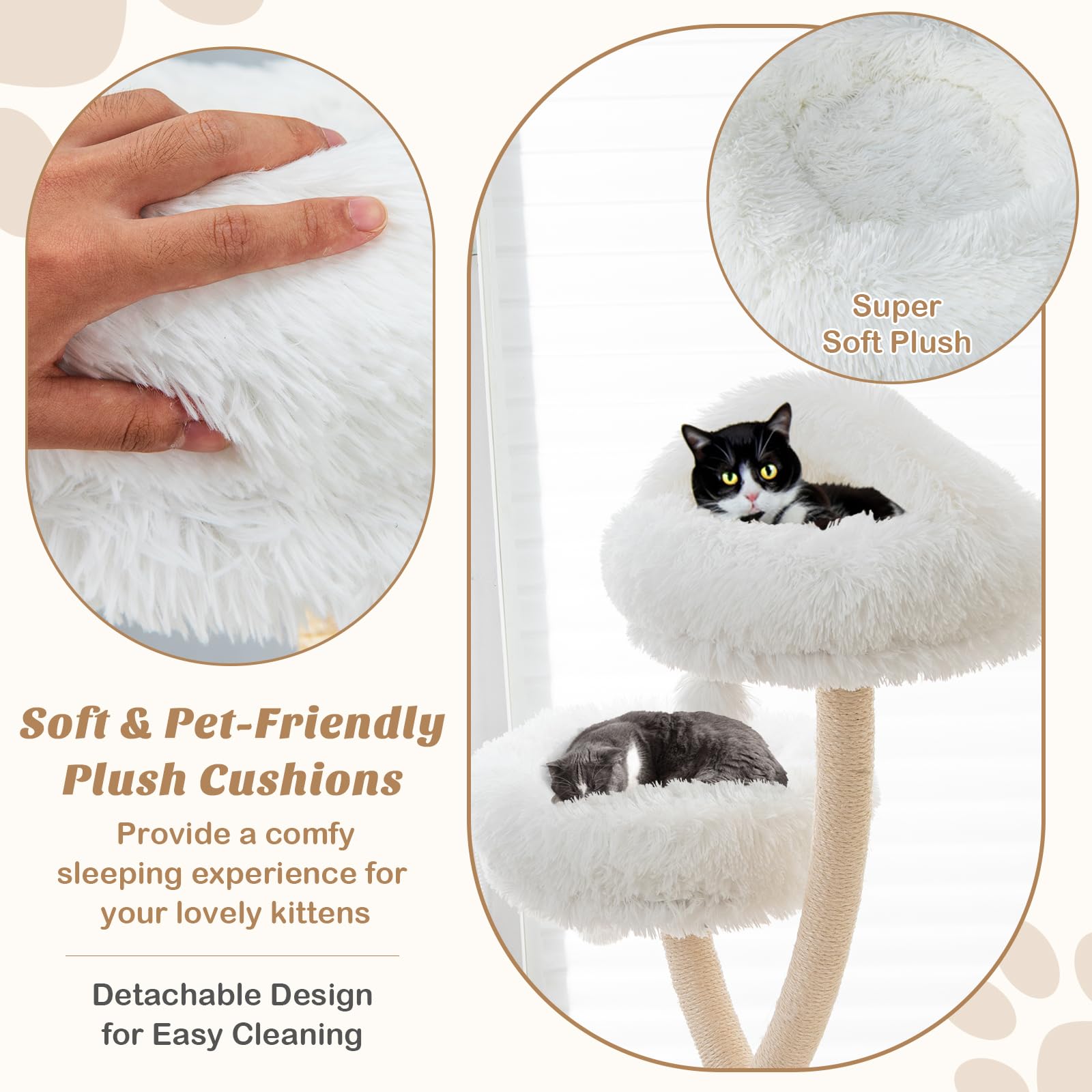 Petsite 70 Tall Cat Tree, Cat Tower With Scratching Posts And Board, Multi-Level Cat Tower For Large Cats 20 Lbs+ With 3 Cozy