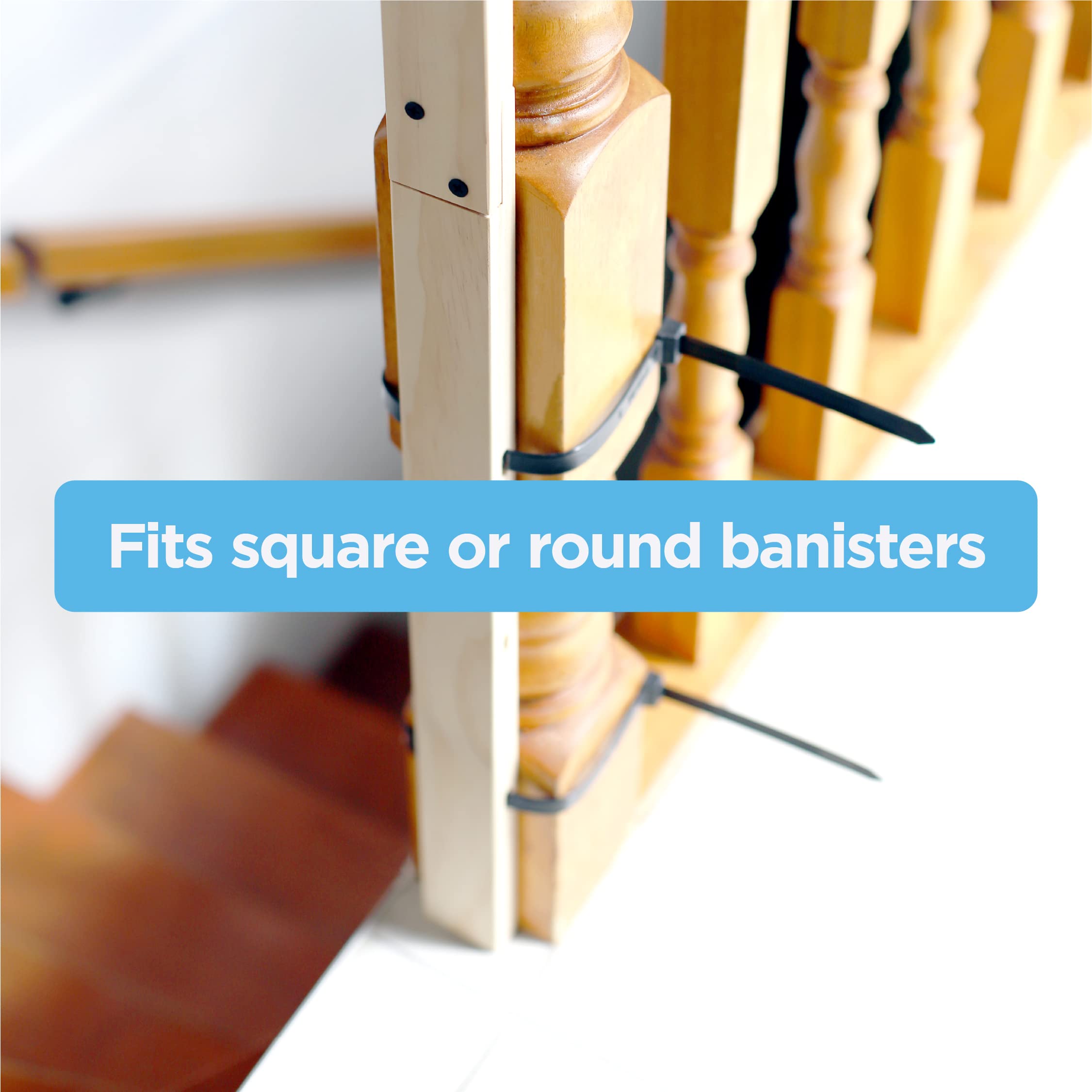 Perma Child Safety Extra Tall Universal Banister Adapter Kit for Pressure and Hardware Mounted Baby Gates up to 42 Tall, Damage