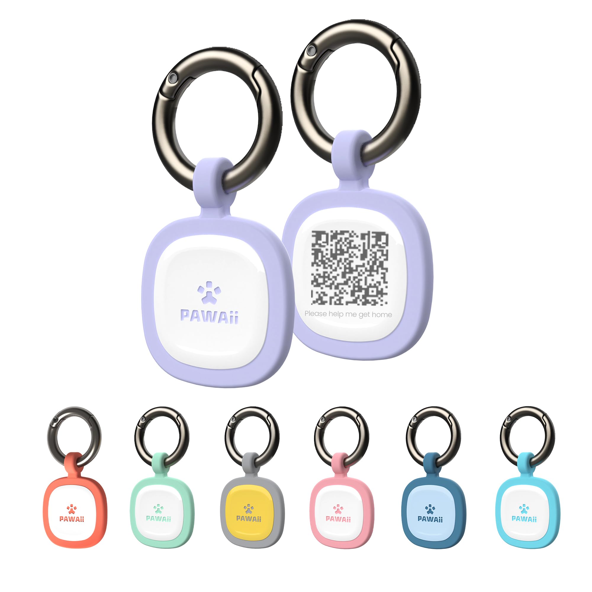 Pawaii QR Code Pet ID Tag, Silent Silicone Dog ID Tag, Modifiable Pet Online Profile, Free Online Pet Page Emergency Contact, Sc
