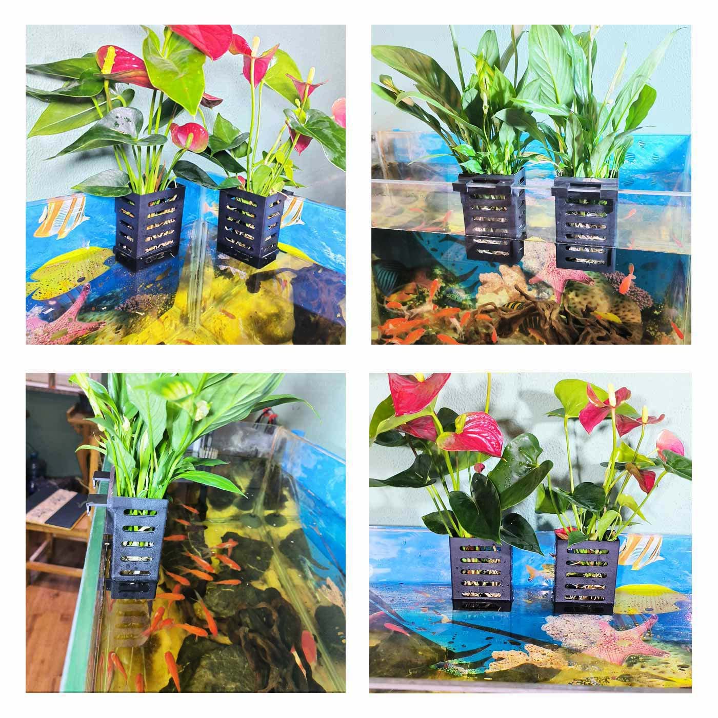 2 PCS Hanging Aquarium Planter Cups, Aquatic Plants Holder, Aquarium Planter Cup, Aquarium Decorations Plants Pot and Fish Tank