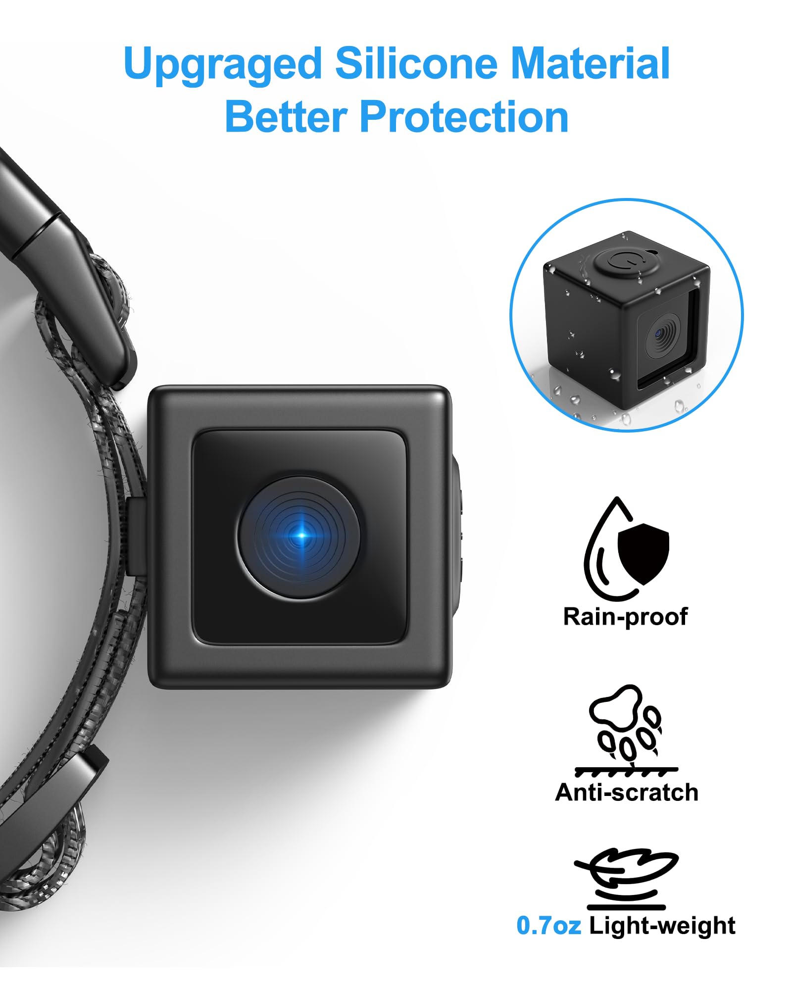 Luminicam Cat/Dog Camera Collar, 1080P Video Recording Cameras For Pets,M-Size,No App,No Wi-Fi, Medium-Size Dog Collar Camera, P