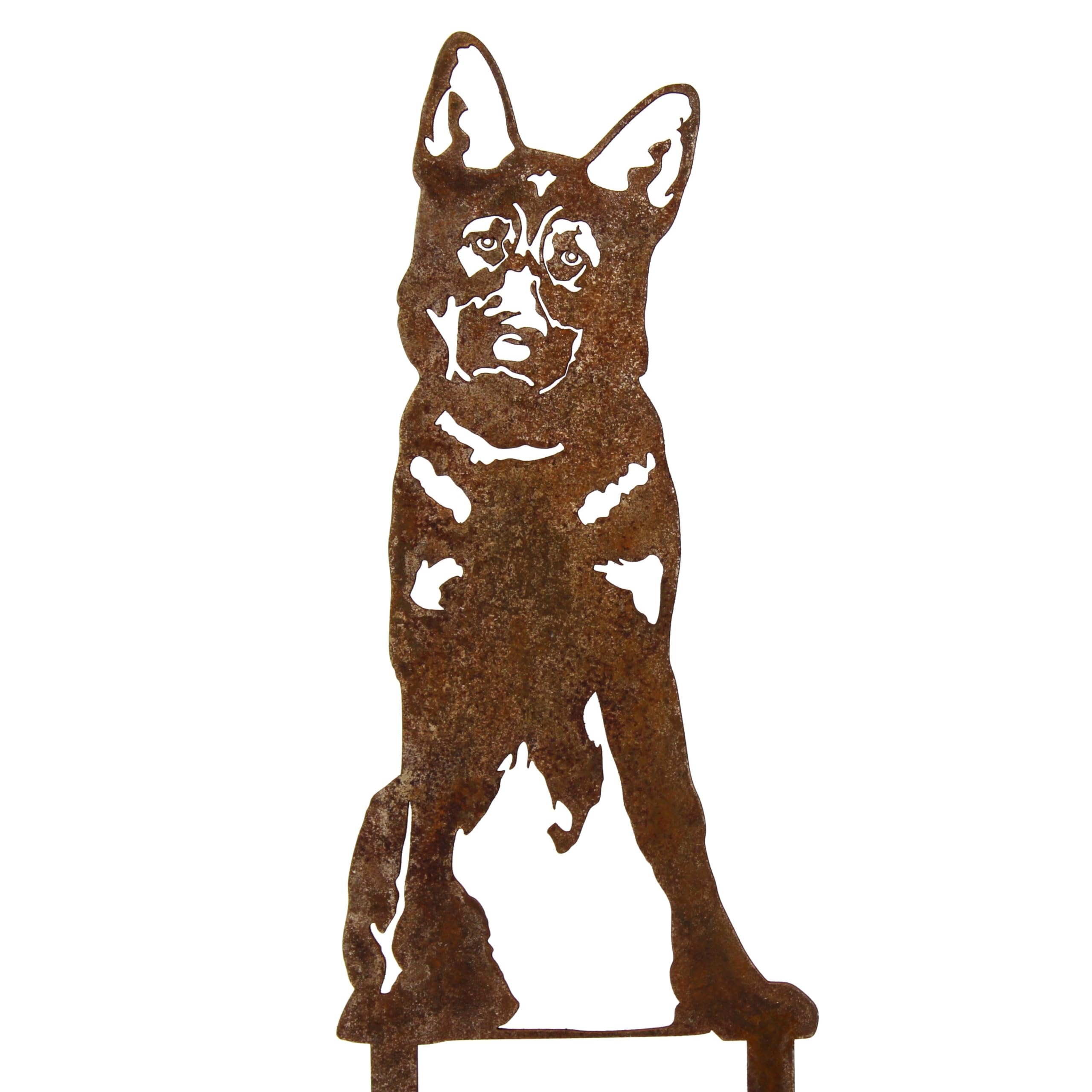 My Metal Rescue Corten Steel German Shepherd Dog Silhouette Yard Stake (Small)