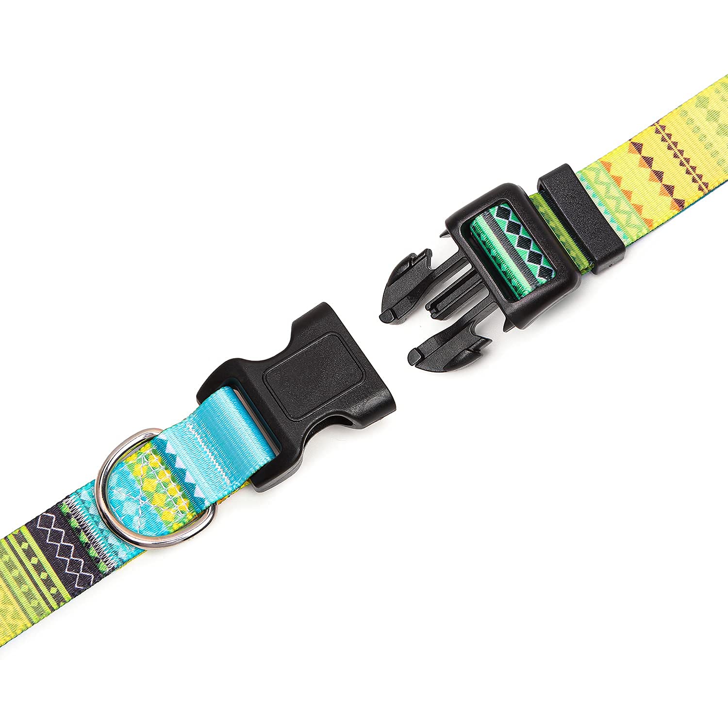 Suredoo Adjustable Dog Collar With Patterns, Ultra Comfy Soft Nylon Breathable Pet Collar For Small Medium Large Dogs (M, Bohemian Yellow)