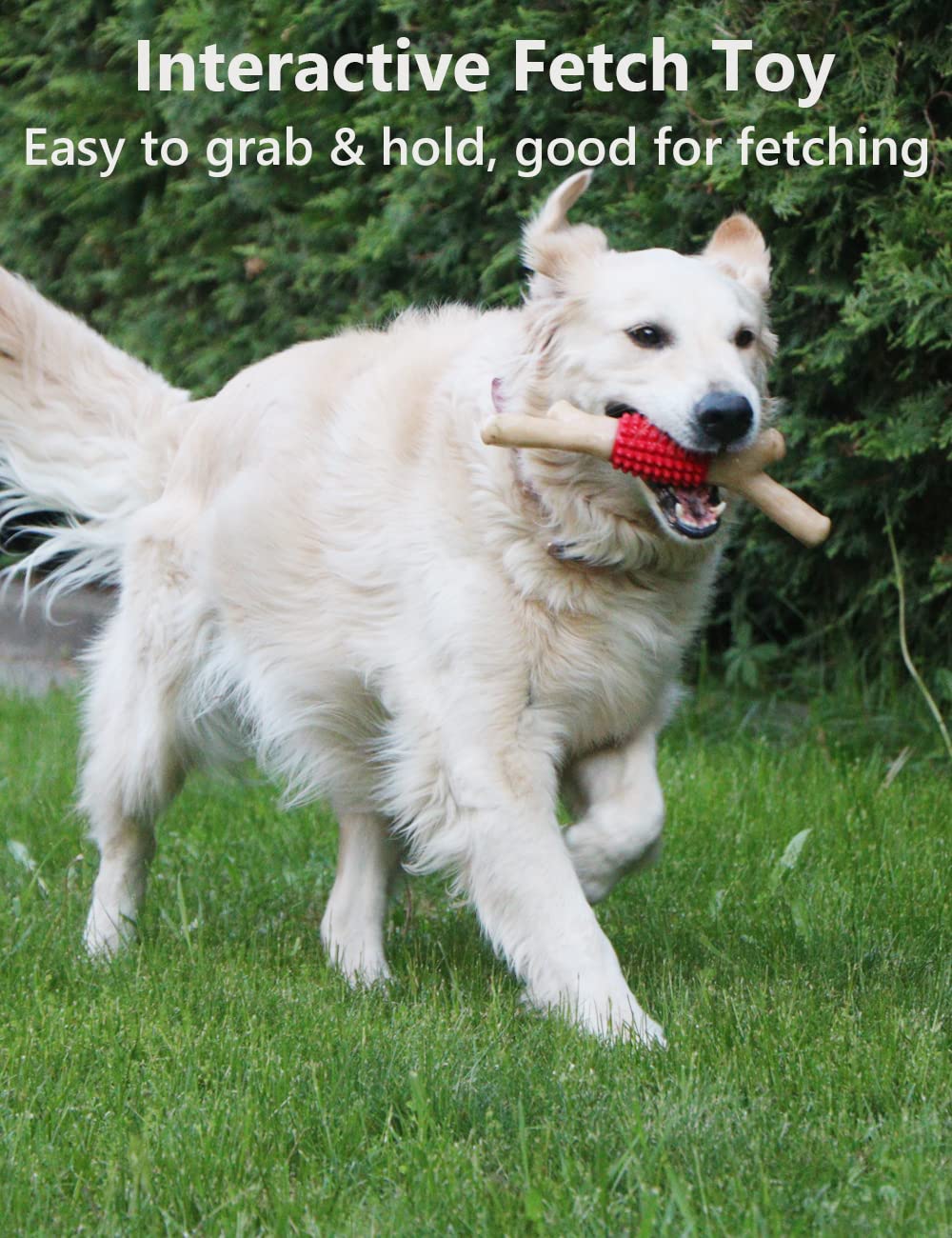 Schitec Dog Chew Toy For Aggressive Chewers, Tough Big Nylon & Rubber Teething Stick With Real Bacon Flavor For Large Medium Bre