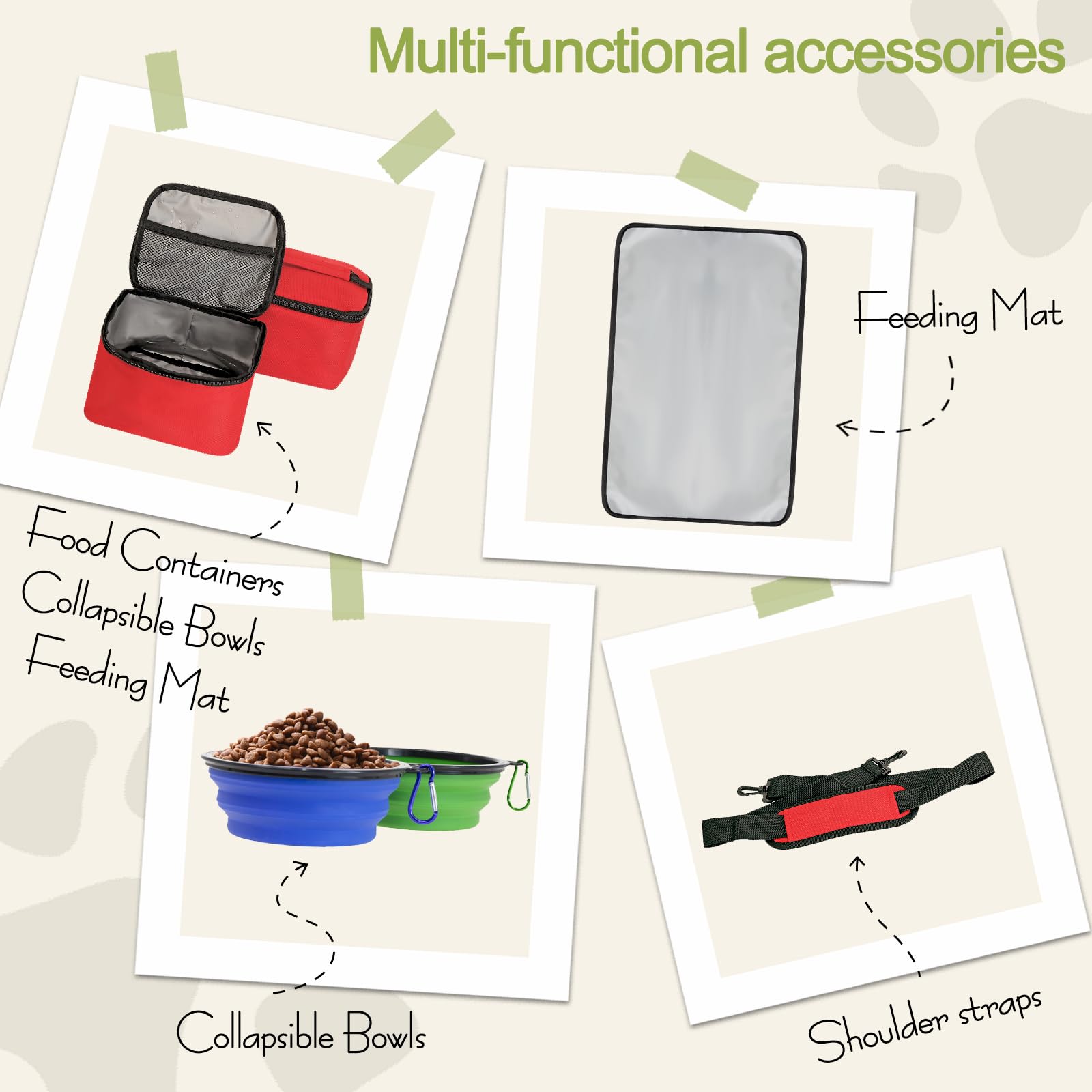 Laripop Dog Travel Bag,Weekend Pet Travel Bag Set For Dog And Cat,Airline Approved Tote Multi-Function Dog Bags For Traveling,In