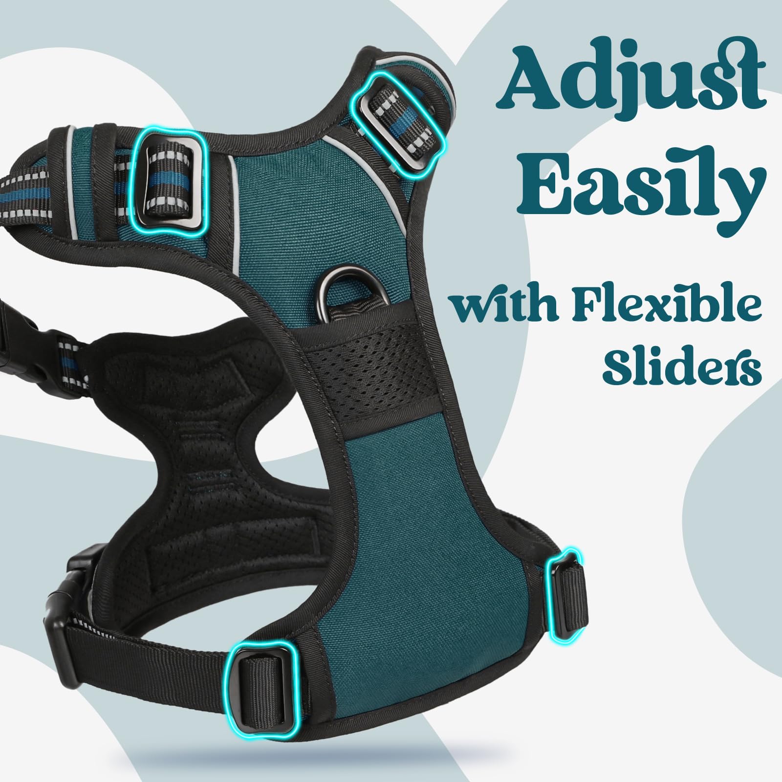 Rabbitgoo Dog Harness For Large, No Pull Pet Harness With 3 Buckles, Adjustable Soft Padded Pooch Vest With Instant Control Hand