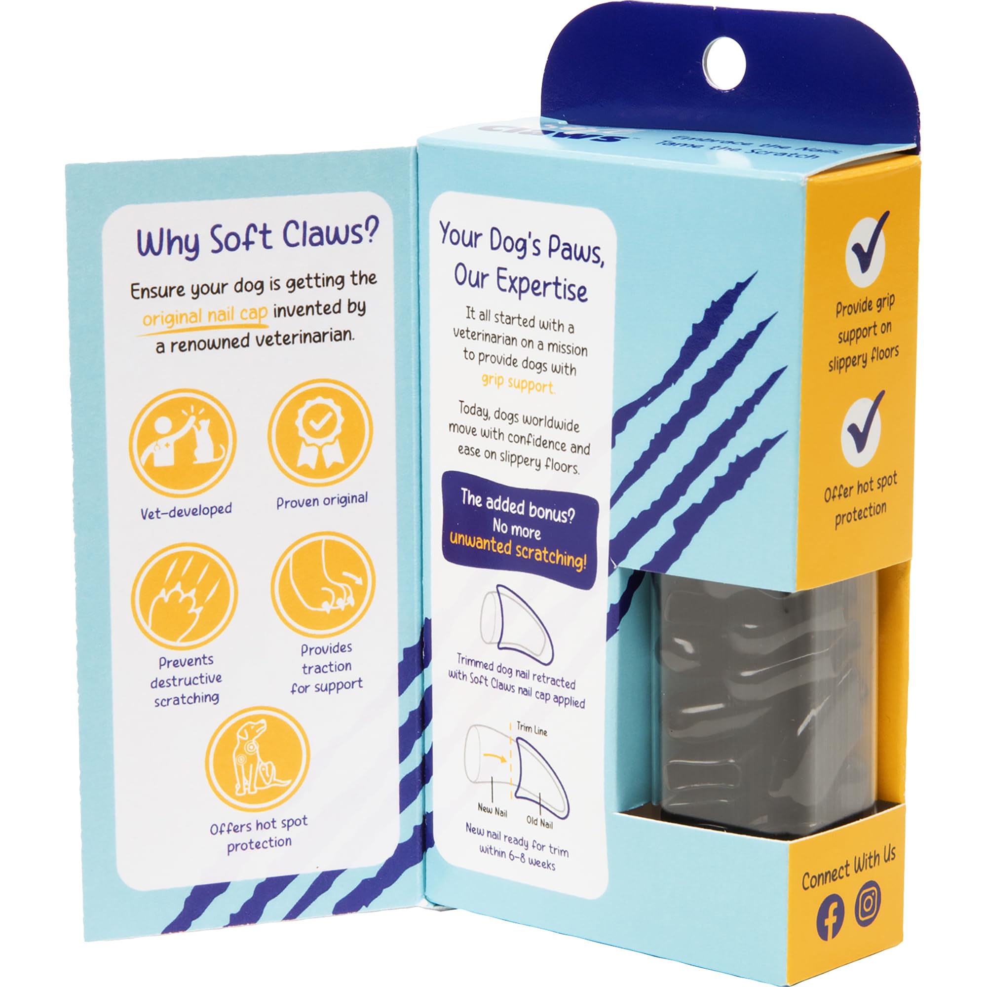 Soft Claws Dog And Cat Nail Caps Take Home Kit, Jumbo, Black