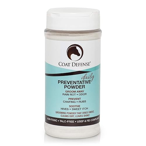 Coat Defense Daily Preventative Powder For Horses - Safe & Effective Equine Skin Conditioner Sweet Itch, Skin Funk, & Rain Rot - Dry Horse Shampoo, 16 Oz Formula With All Natural Ingredients