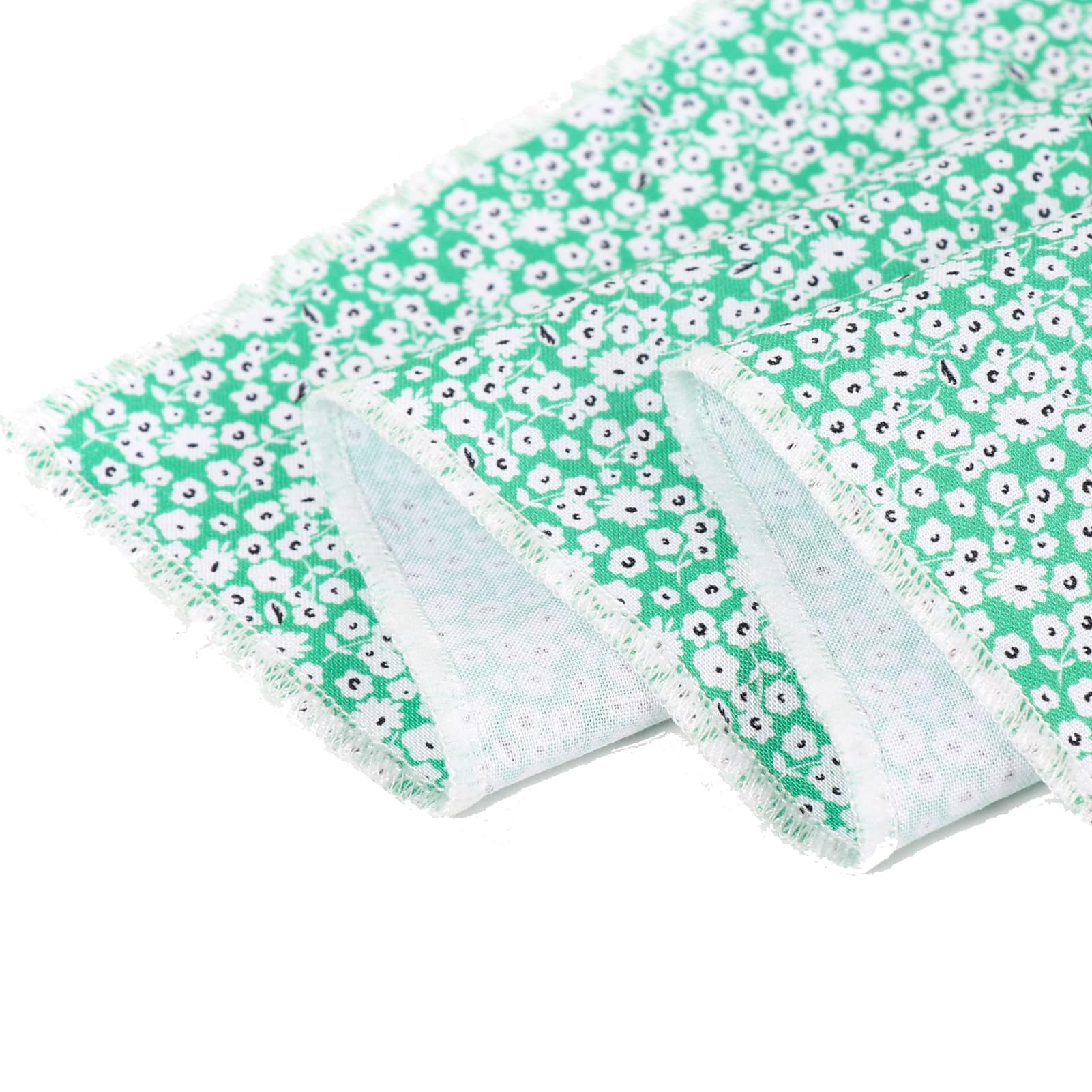 Mr. Chubbyface Green Wildflower Striped Dog Bandanas Reversible Triangle Bibs Scarf Accessories For Dogs Cats Pets L