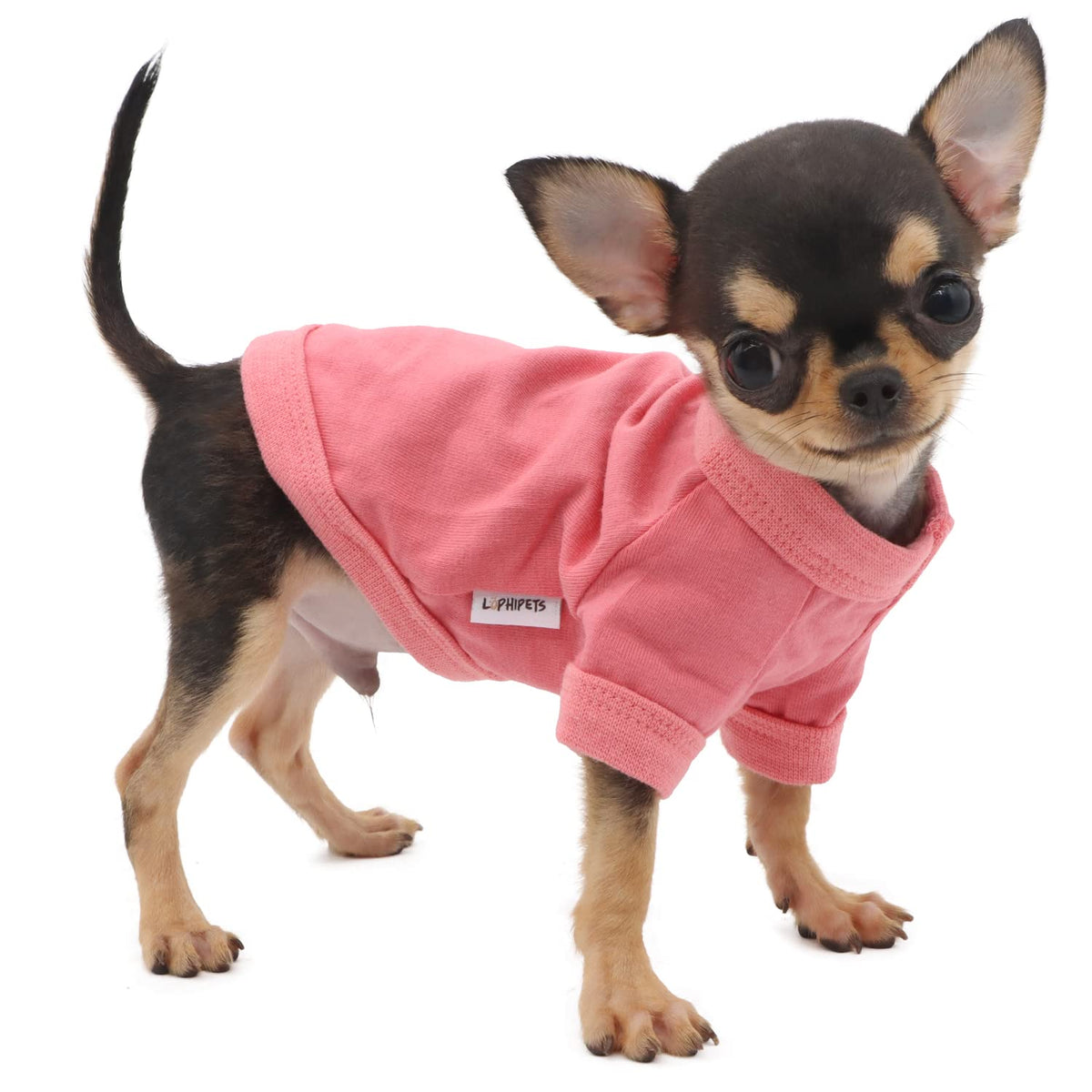 Lophipets 100% Cotton Dog Tee Shirt For Small Dogs Teacup Chihuahua Yorkie Puppy Clothes-Pink/Xxs