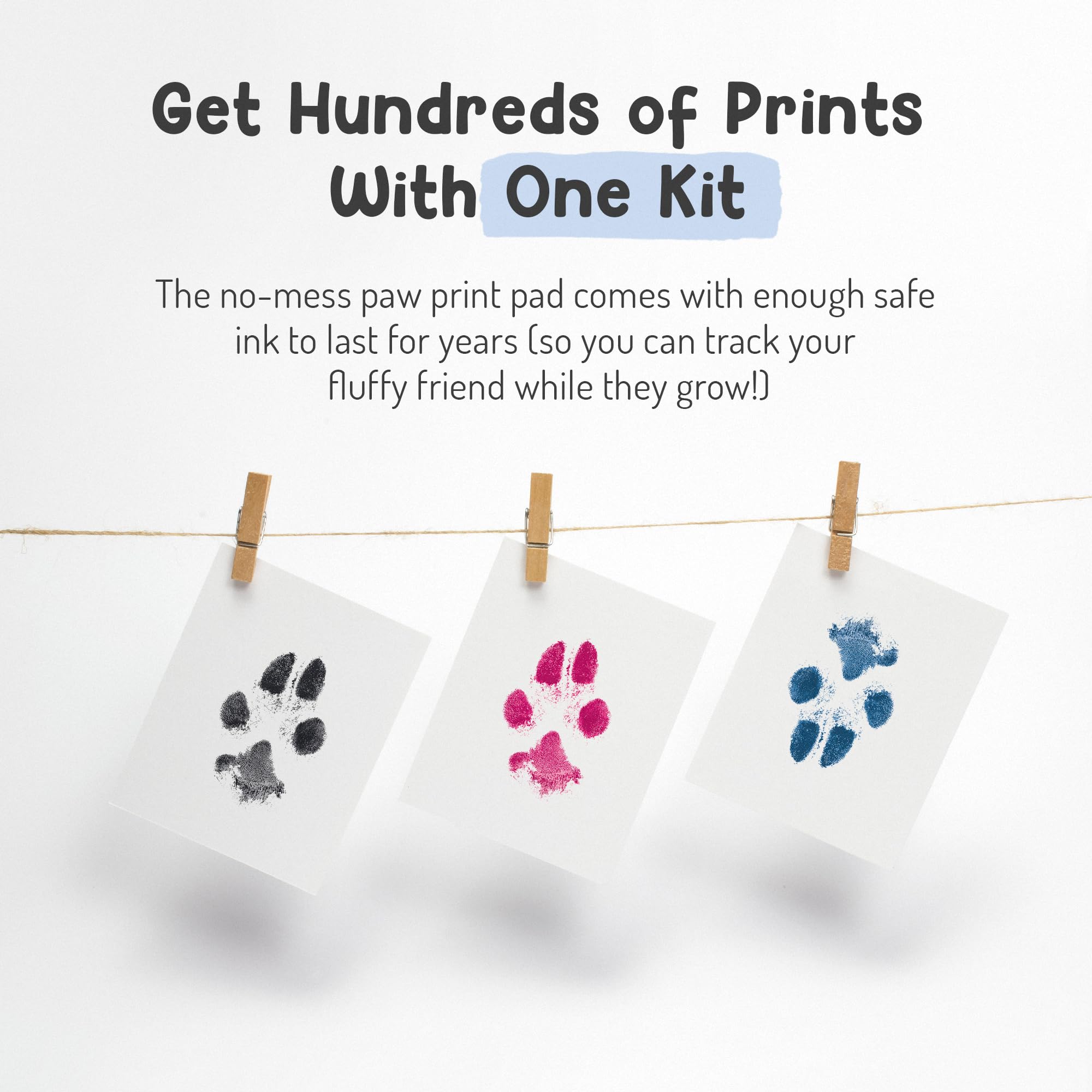 Pet Paw Print Impression Kit | Dog Ink Paw Print Kit | Pet Paw Print Kit | An Easy To Use Paw Print Stamp Pad For Dogs | Contains An Ink Pad For Dog Paw Prints That You Can Treasure (Blue, Big)
