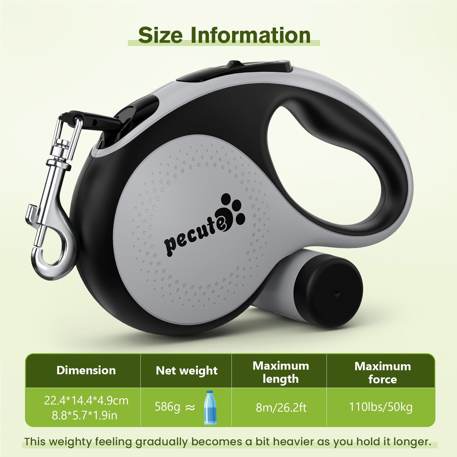 Pecute 26 ft Retractable Dog Leash, 360 Tangle-Free, Nylonup Leash, Heavy Duty Dog Leash with Anti-Slip Handle, Retractable Dog