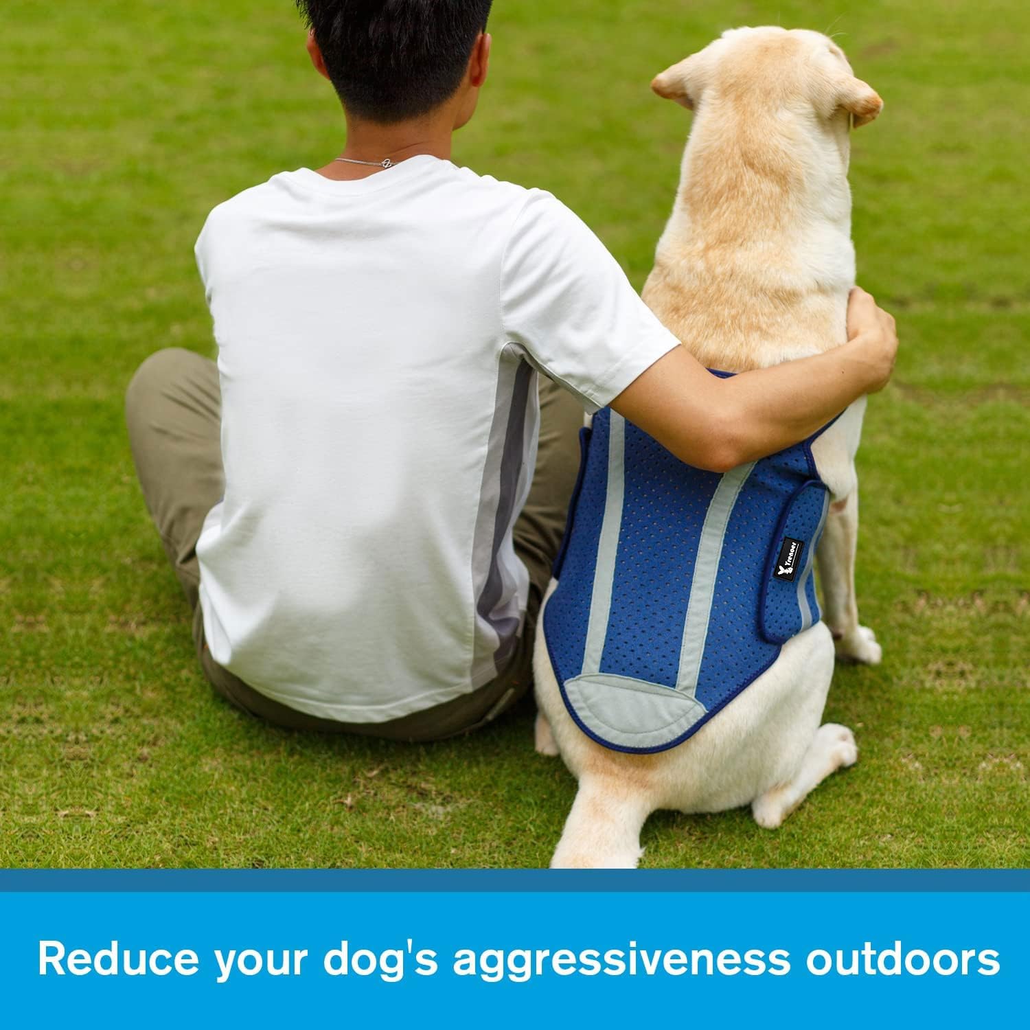 Yrenoer Dog Anxiety Vest, Comfort Dog Anxiety Relief Jacket, Breathable Shirts For Dogs, Soft Dog Anxiety Coat Vest, Puppy Anxiety Warp Calming Shirt For Pet (Xl, Blue)