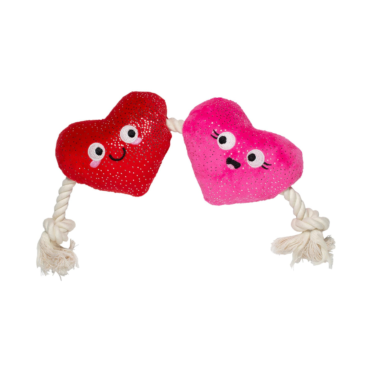 Fringe Studio Plush Dog Toy With Rope, Cant Be Ap-Heart, Petshop Collection (314494)