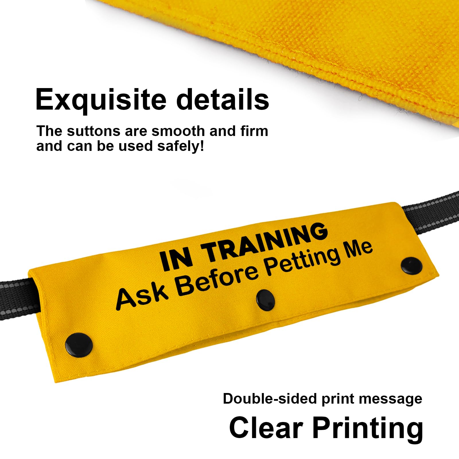 Yrovwenq In Training Ask Before Petting Dog Leash Sleeve With Yellow Training Alert - Gift For Dogs (Ask Before Petting Me Sleev