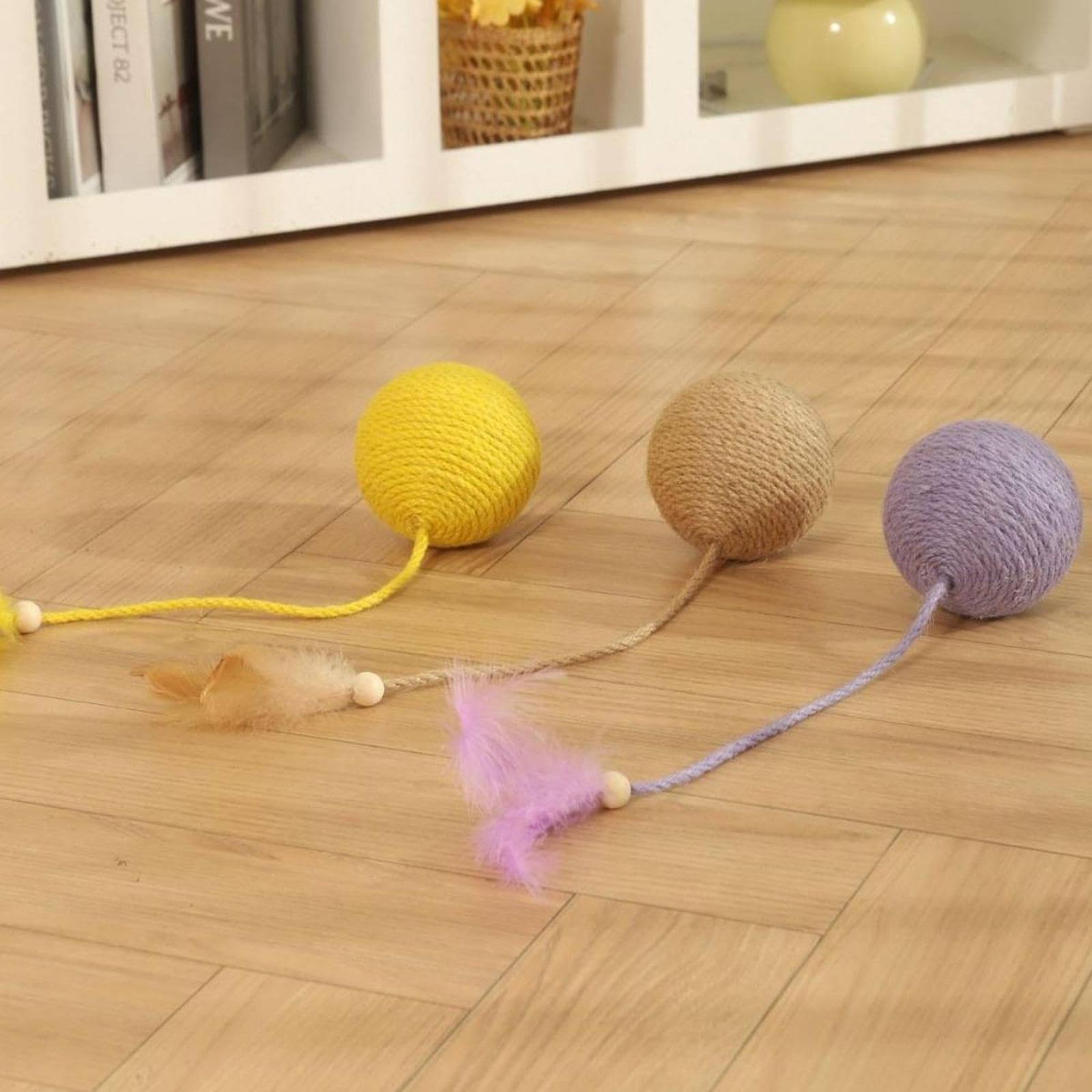Enakshi Cat Ball Toy Clawing Kitten Toy Feline Play Toy Exercise And Fun Interactive Wood Color|Pet Supplies | Cat Supplies | To