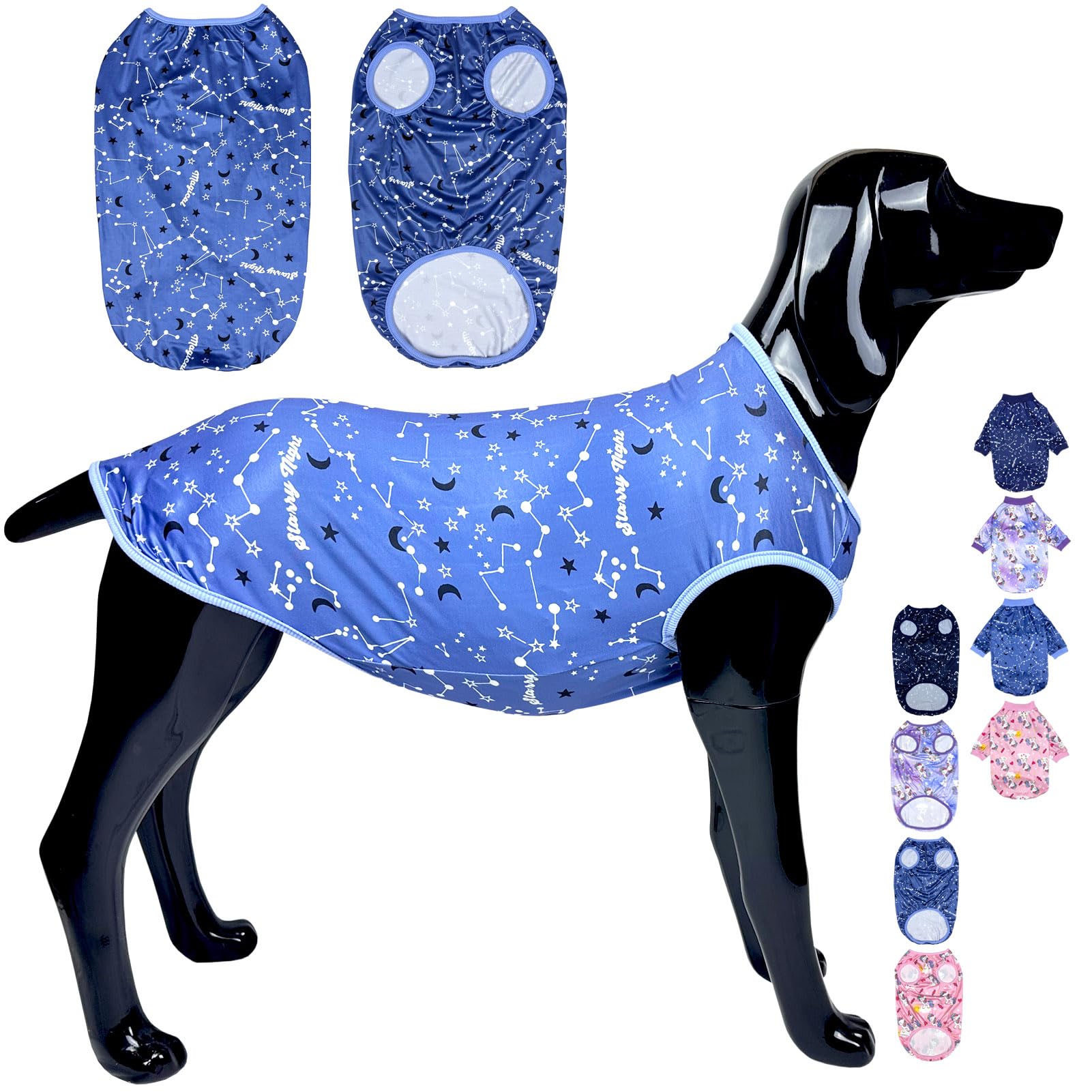 D.E.E Large Dog Shirts Unicorn Galaxy Pattern Printed Dog Shirts For Large Dogs Big Dog Clothes Dog Tank Top Stretchy (Vgalaxybl