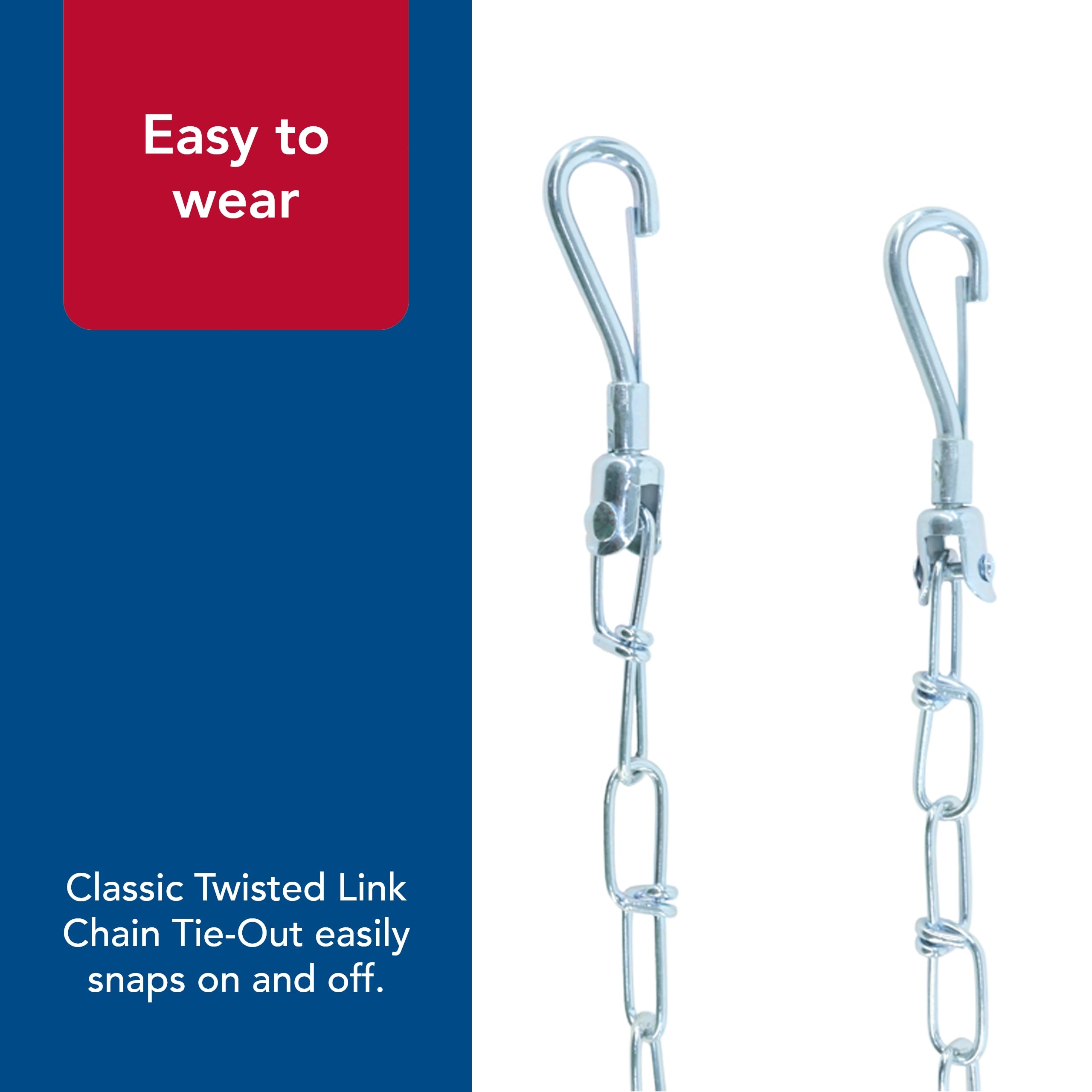 Coastal Pet Titan Twisted Link Chain Dog Tie Out - Dog Chains for Outside - Weather-Resistant Dog Tie Out Cable for Dogs up to 5