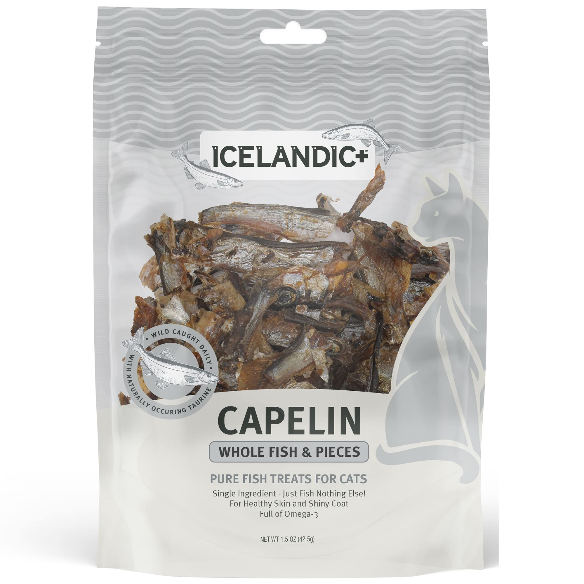 Icelandic  Capelin Whole Fish and Pieces Cat Treat 1.5Oz Bag