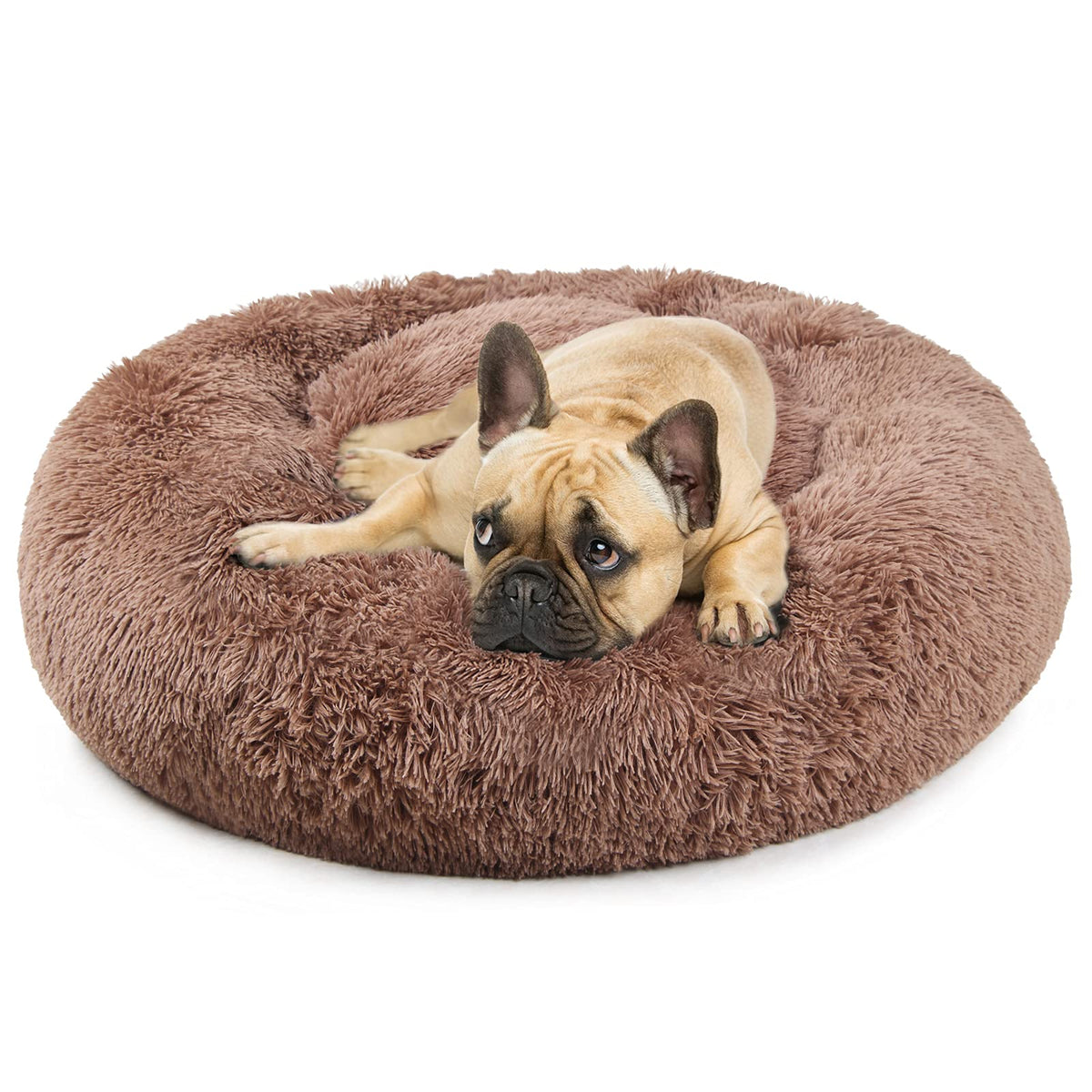 Dog Beds For Medium Dogs Washable Donut French Bulldog Ded Calming Cat Bed For 2 Cats 30 Inches Fluffy Cozy Puppy Bed Washable A