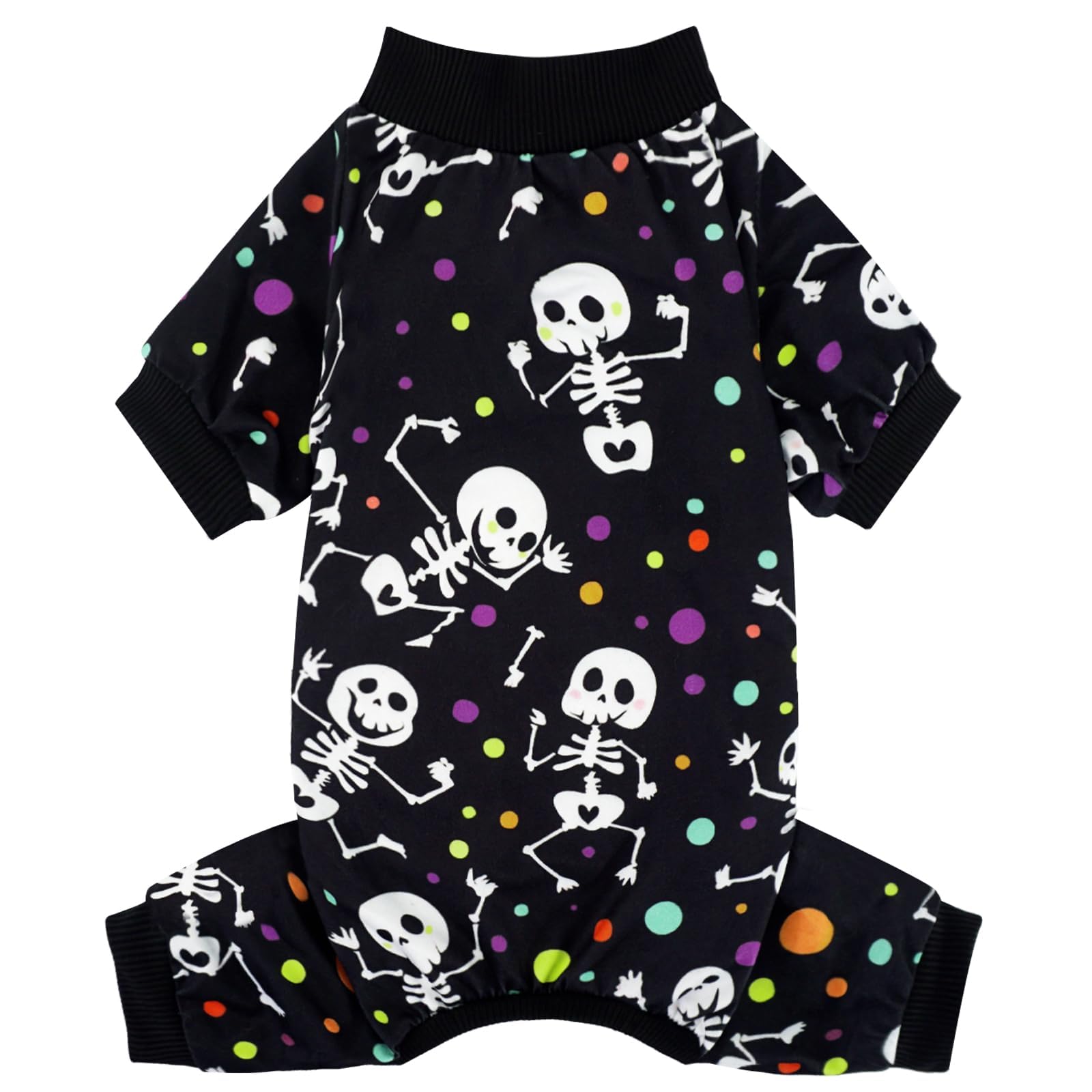 Xpudac Dog Halloween Pajamas For Small Medium Dogs Skull Costume Soft Puppy Clothes Pet Outfit Cat Jumpsuits, X-Small