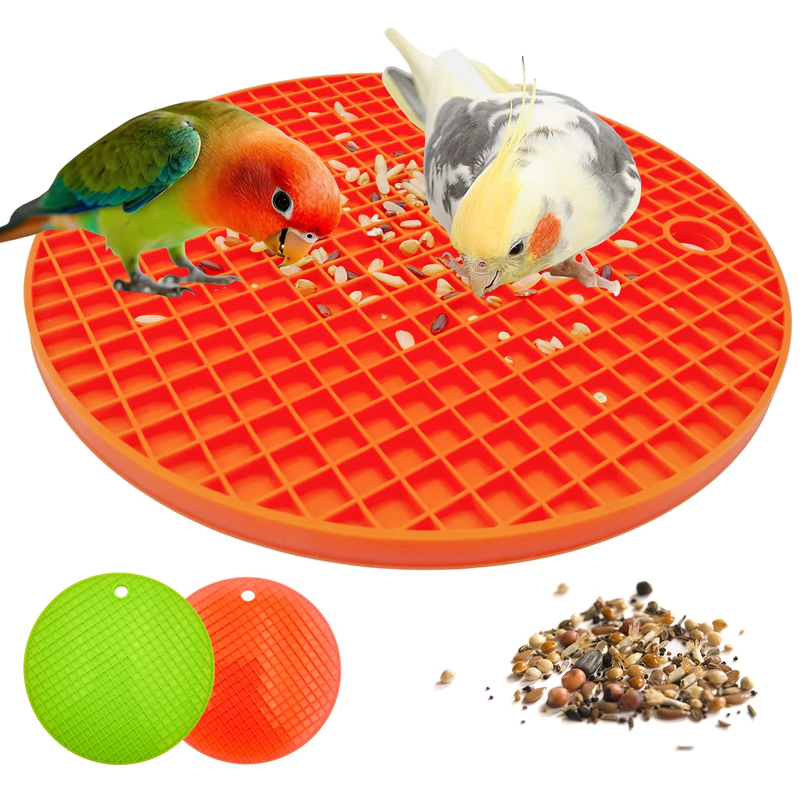 2Pcs Bird Foraging Toys Puzzle,Bird Slow Feeder Mats, Extend Feeding Time with Interactive Foraging Toys, Enrichment Toys for Pa