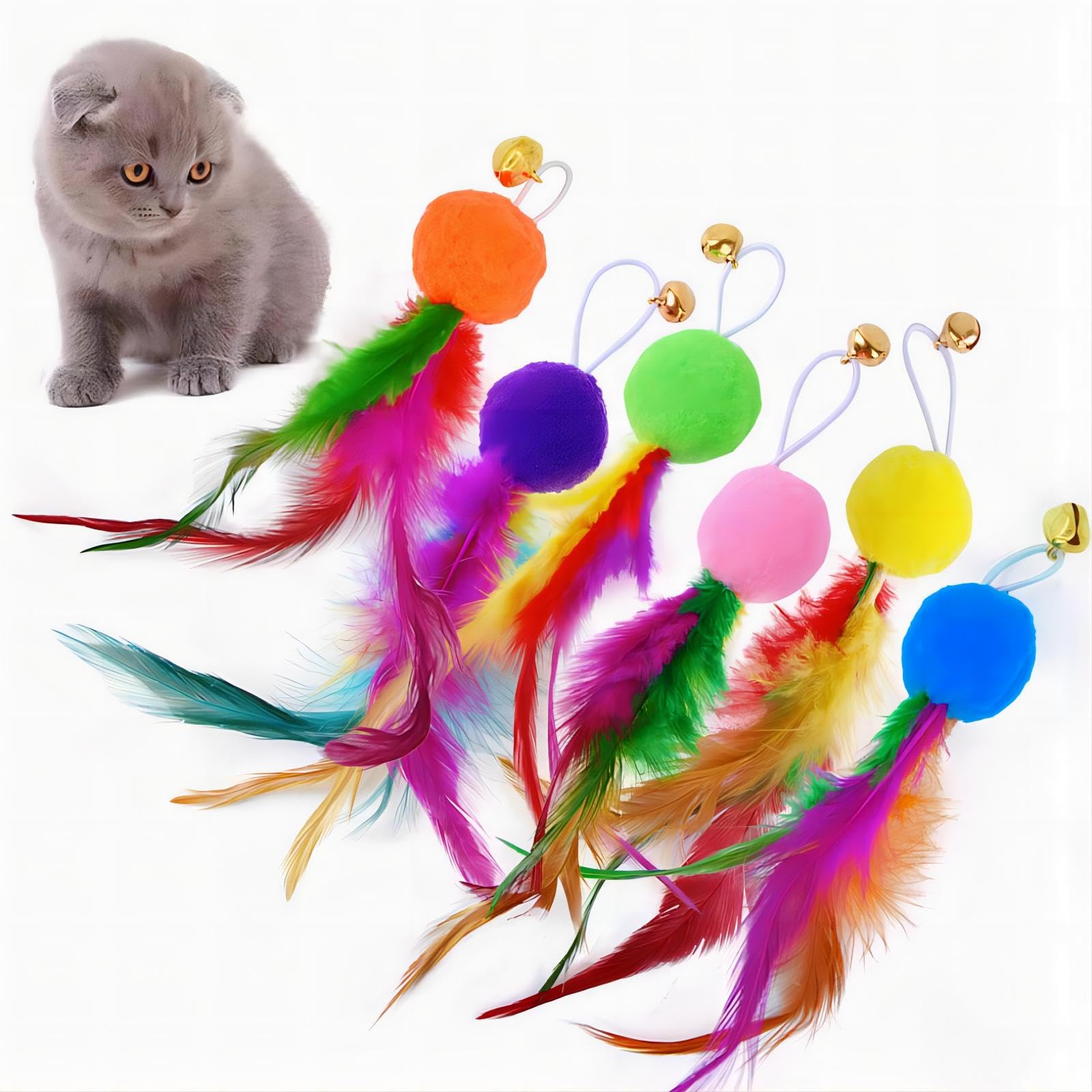 Sunkizzrs Cat Toys  Interactive Toy Set With Retractable Teaser Wands And Feather Toys  Activity Toys To Exercise Cats And Kit