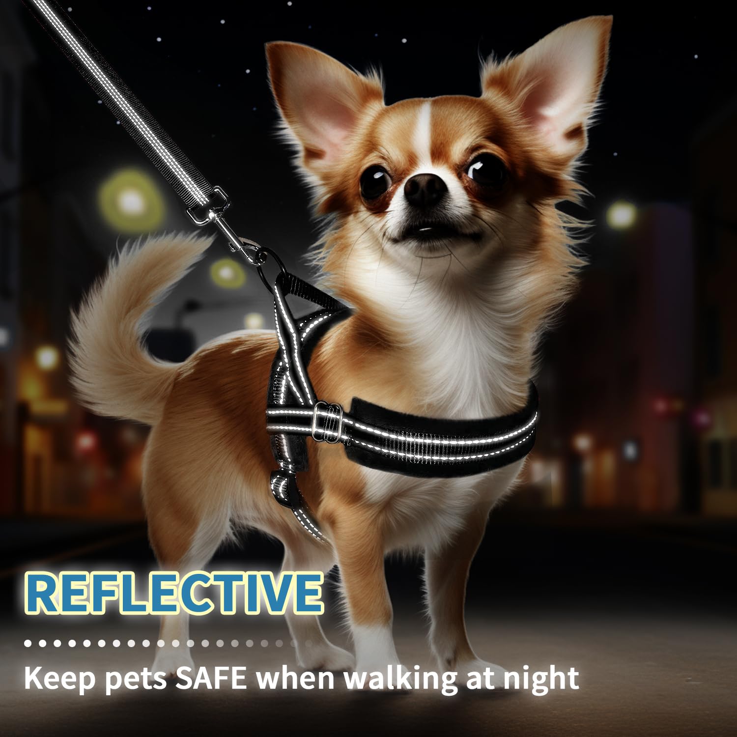 Slowton No Pull Small Dog Harness And Leash Set, Puppy Soft Vest Harness Neck & Chest Adjustable, Reflective Lightweight Harness