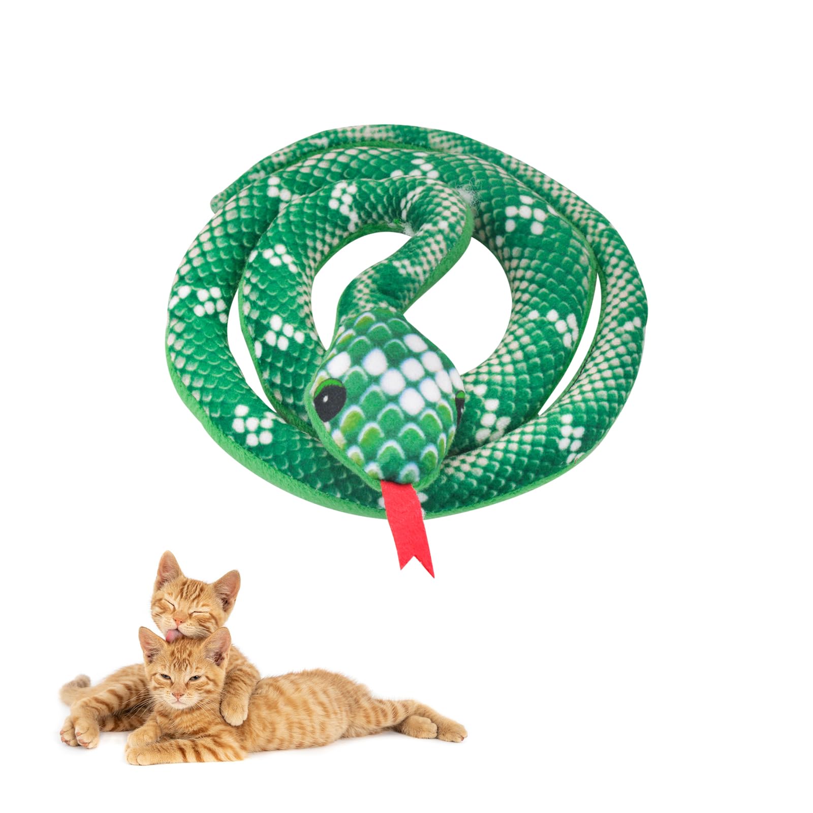 Andiker Catnip Toy,31.5Inches Stuff Snake Interactive Snake Toy For Cats To Chew And Scrab (Green)