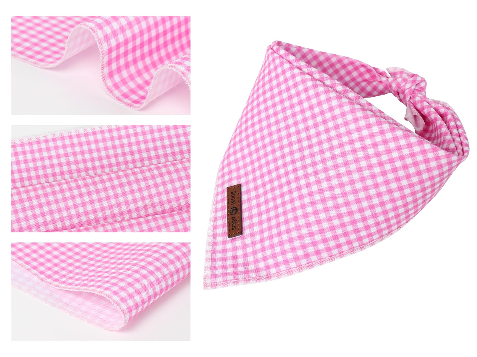 Lionet Paws Spring Dog Bandanas 2 Pack,Pink Washable Dog Triangle Bibs Scarf Dog Kerchief,Adjustable Flower Holiday Scarves For