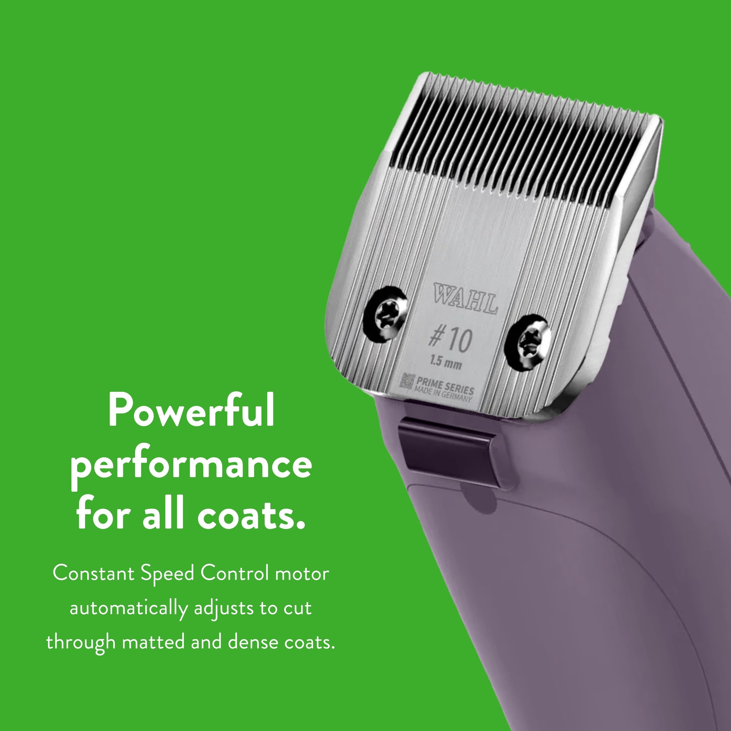 Wahl Pro Animal Km10+ Corded Clipper - New #10 Prime Series Blade, Lockguard Patent Pending Technology & Textured Housing Design