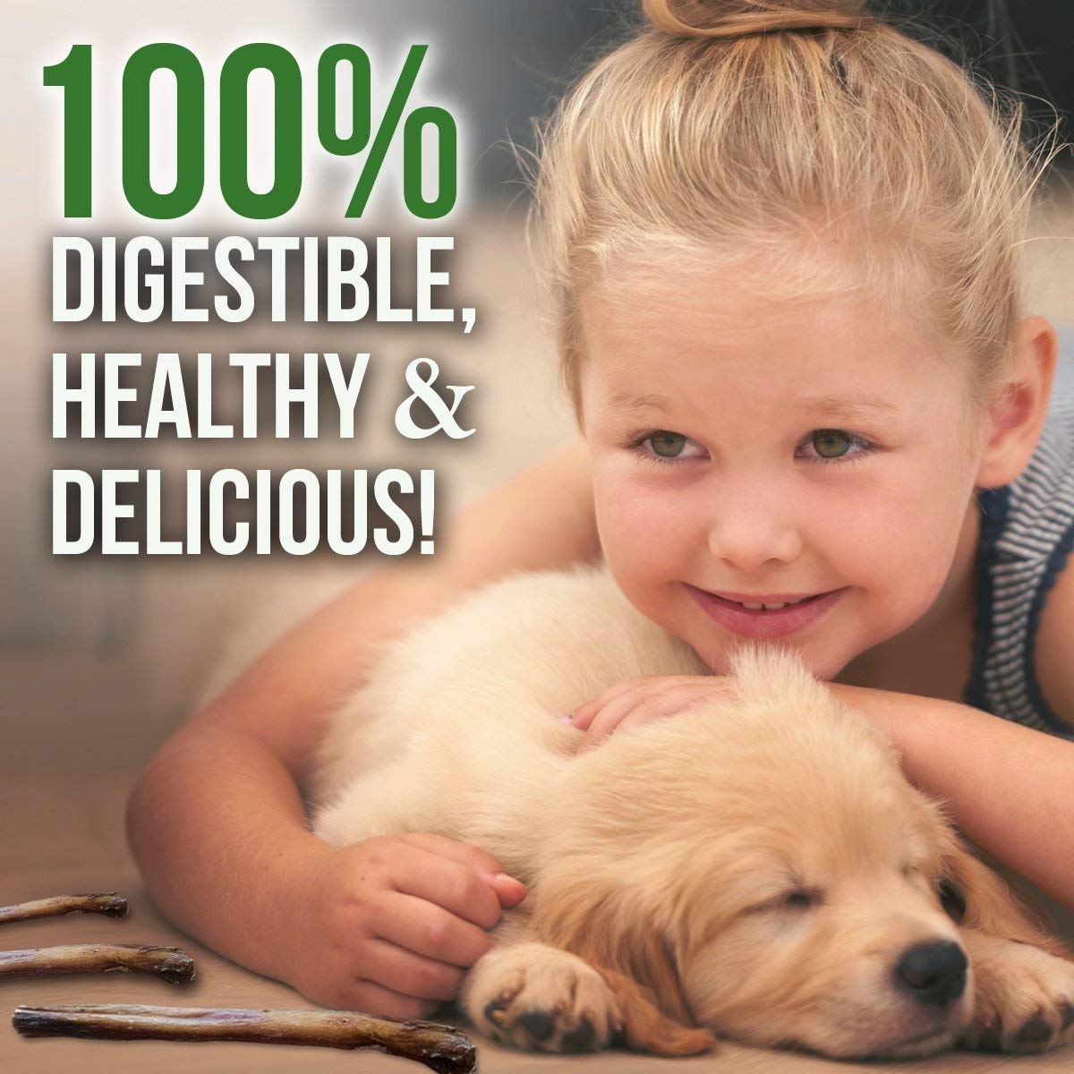 Bullysticks Organic Standard 6 Bully Sticks for Dogs - All Natural Dog Treat, These Chews are Free Range Bully Sticks, USDA Appr