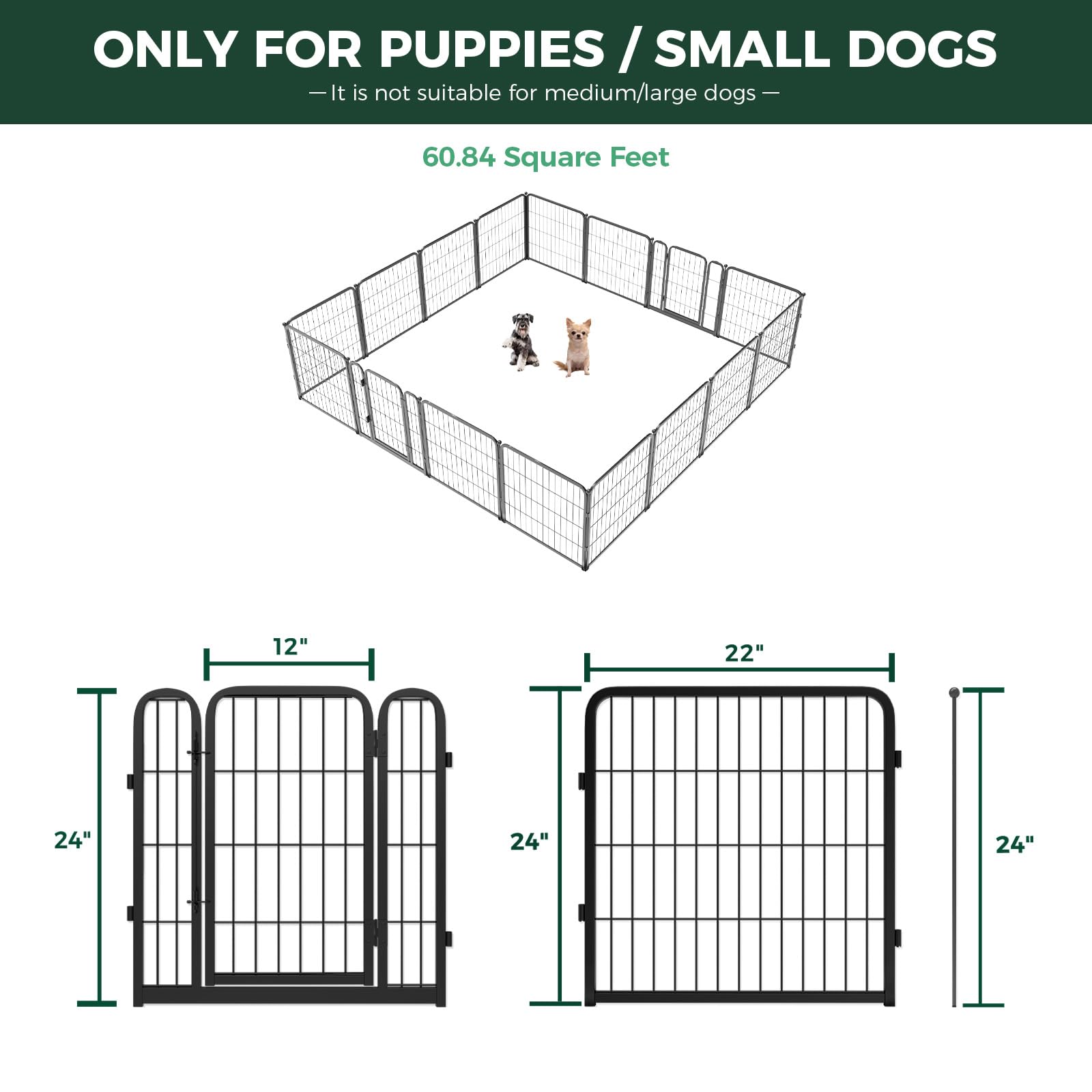 Fxw Homeplus Dog Playpen For Indoor Use - Stress-Free And Safe Play, Heavy Duty 45 Inch 16 Panels Dog Pen For Large Dogs, Whitep