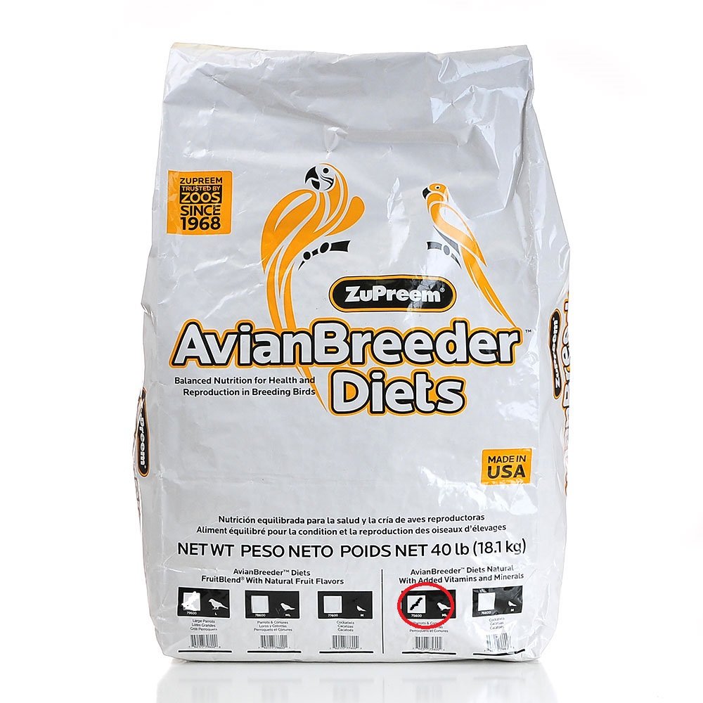 AvainBreeder Zupreem Food Parrots NAT Breeder Medium/Large 40#