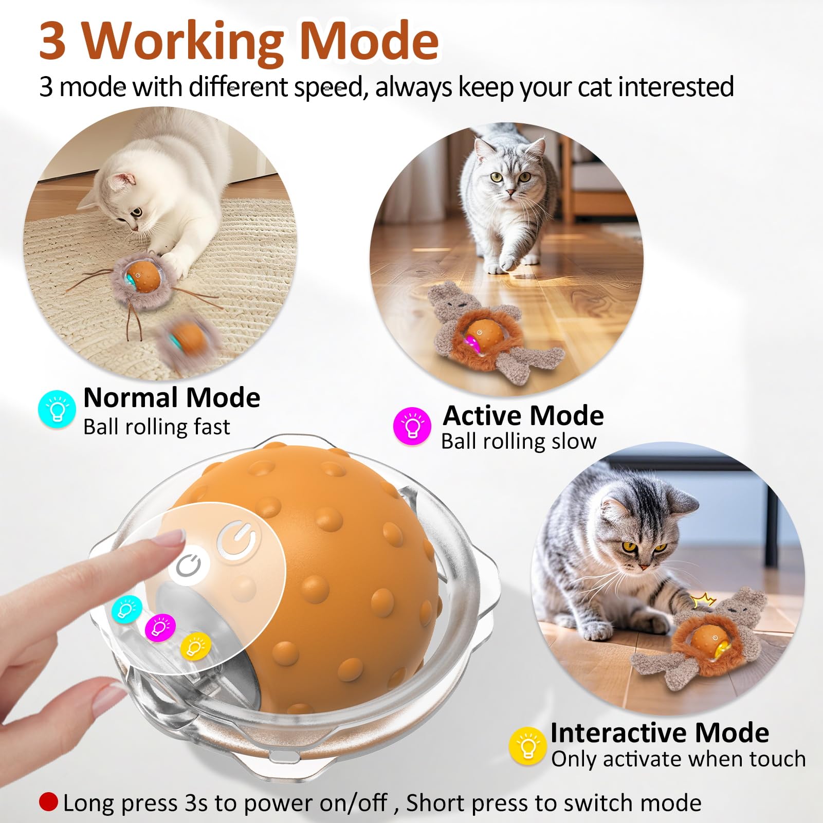 Sofolor Interactive Cat Toys For Indoor Cats, Electric Cat Mouse Toy, Automatic Kitten Toys For Bored Indoor Adult Cats, Motion