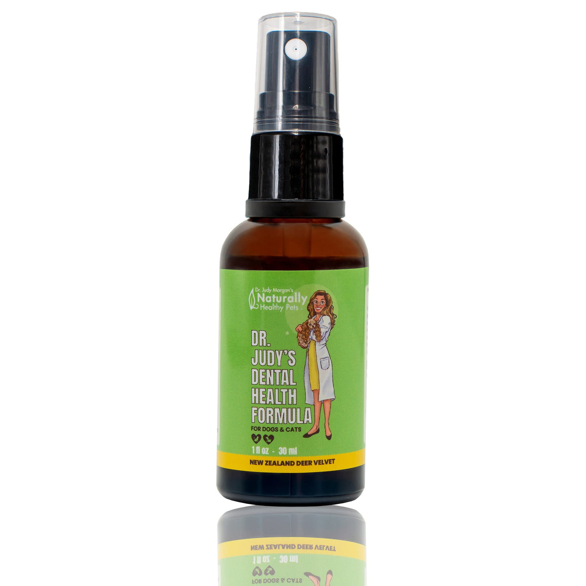 Dr. Judy Morgan'S Dental Health Formula For Dogs & Cats, Spray Top, Naturally Healthy Pets, New Zealand Deer Antler Velvet & Man