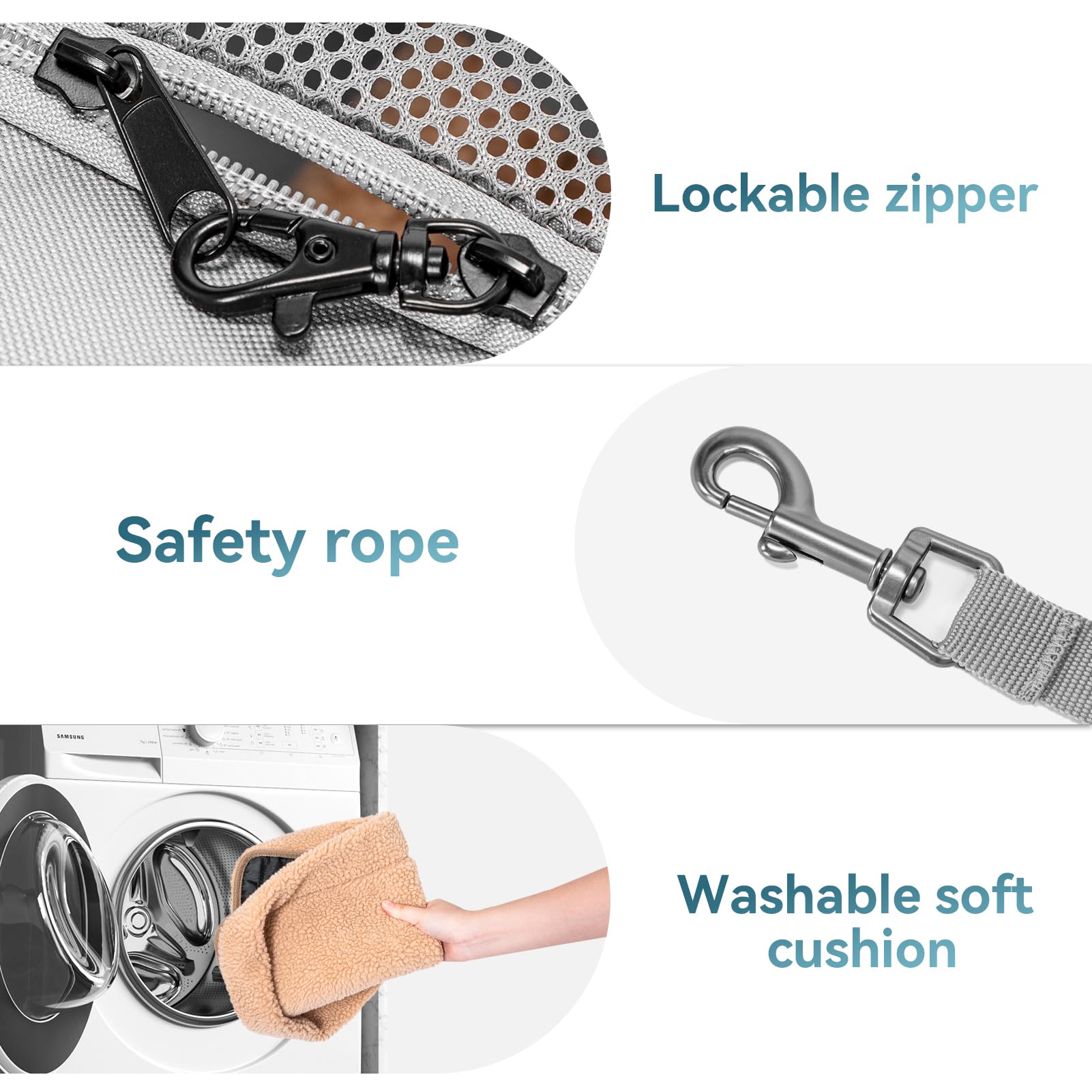 Petsfit Travel Pet Carrier For Large Cats (Up To 20 Lbs), Soft-Sided Dog Car Travel Carrier With Patented Buckle And Soft Paddin