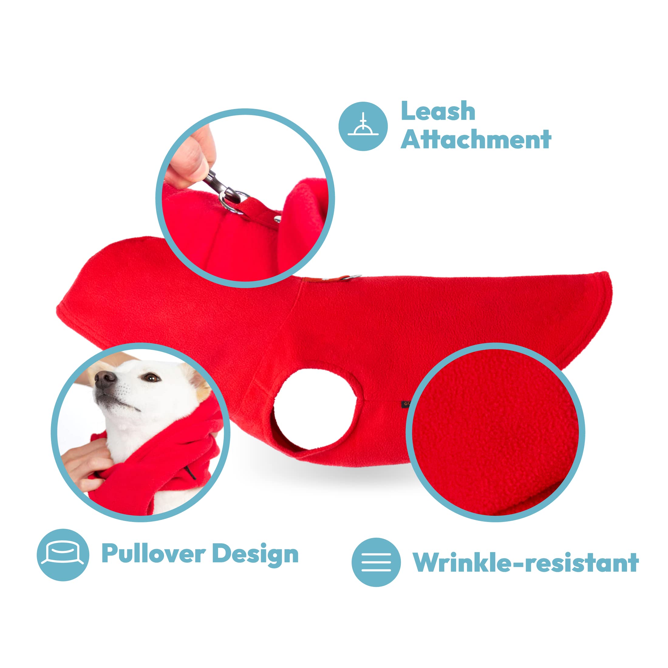 Gooby Fleece Vest Hoodie Dog Sweater - Blue, Small - Warm Pullover Dog Hoodie With O-Ring Leash - Winter Hooded Small Dog Sweater - Dog Clothes For Small Dogs Boy Or Girl, And Medium Dogs