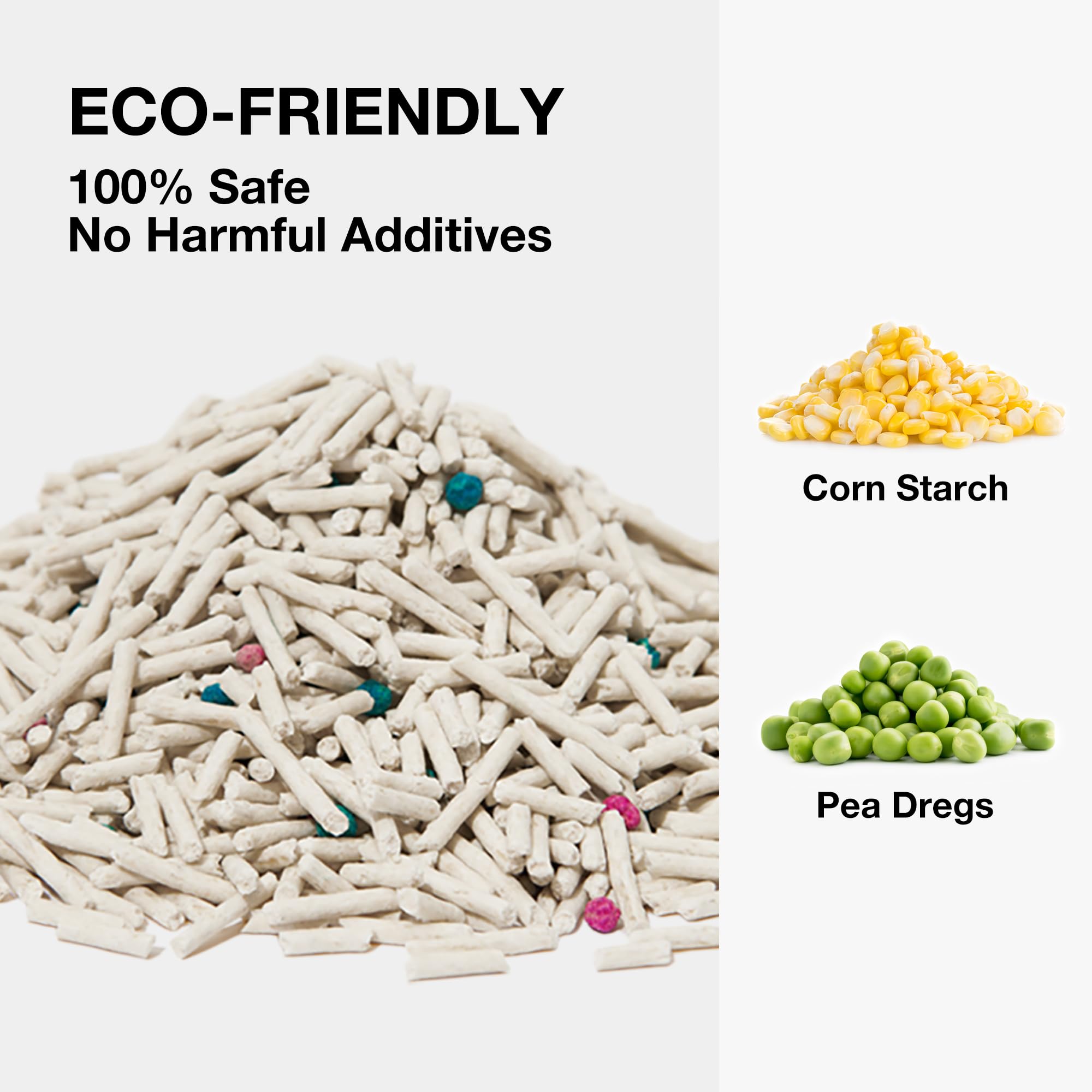 Vetreska Tofu Cat Litter,Kitty Litter Flushable Strong Clumping Cat Litter Pellets Ultra Absorbent,Dust-Free Tofu Litter,Origina