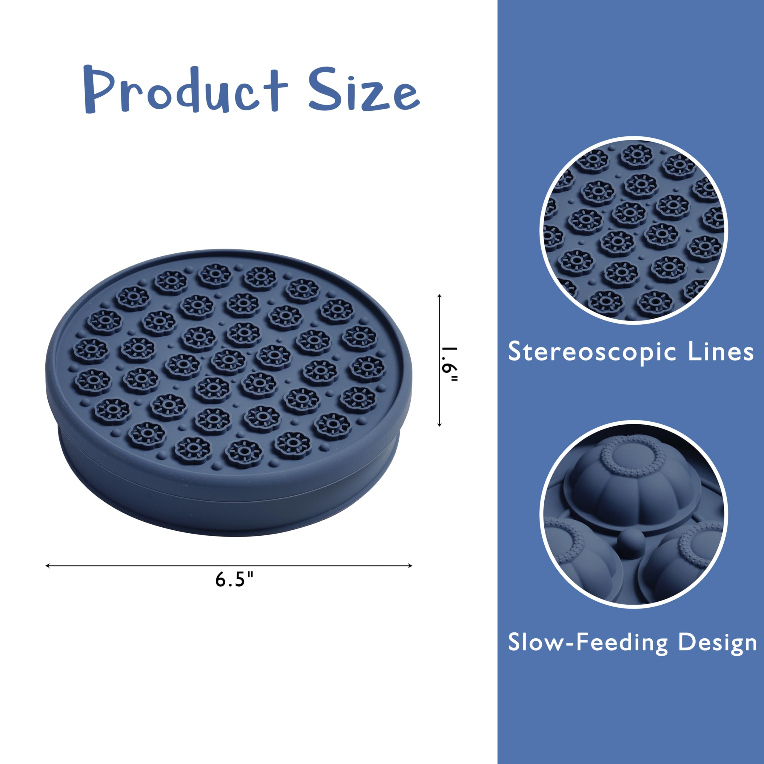 2 Pcs Multifunctional Silicone Dog Lick Bowl with Lick Mat and Dog Treat Molds Slow Feeder Dog Bowls BPA-Free Silicone Freeze Bo