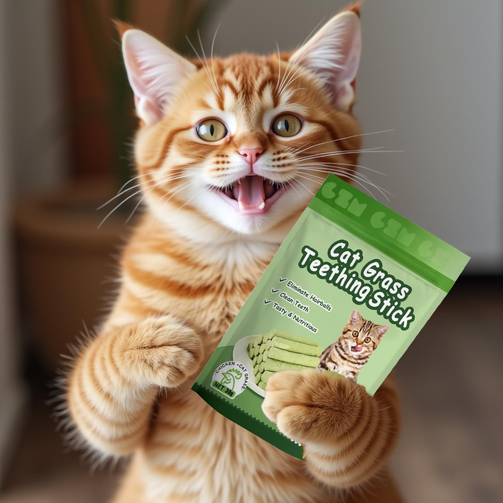 Grembeb Cat Toys 6Pack Kitten Grass Treat Stick Catnip Toy With Silvervine For Indoor Kitten Toys Kitten Grass Sticks For Teeth 