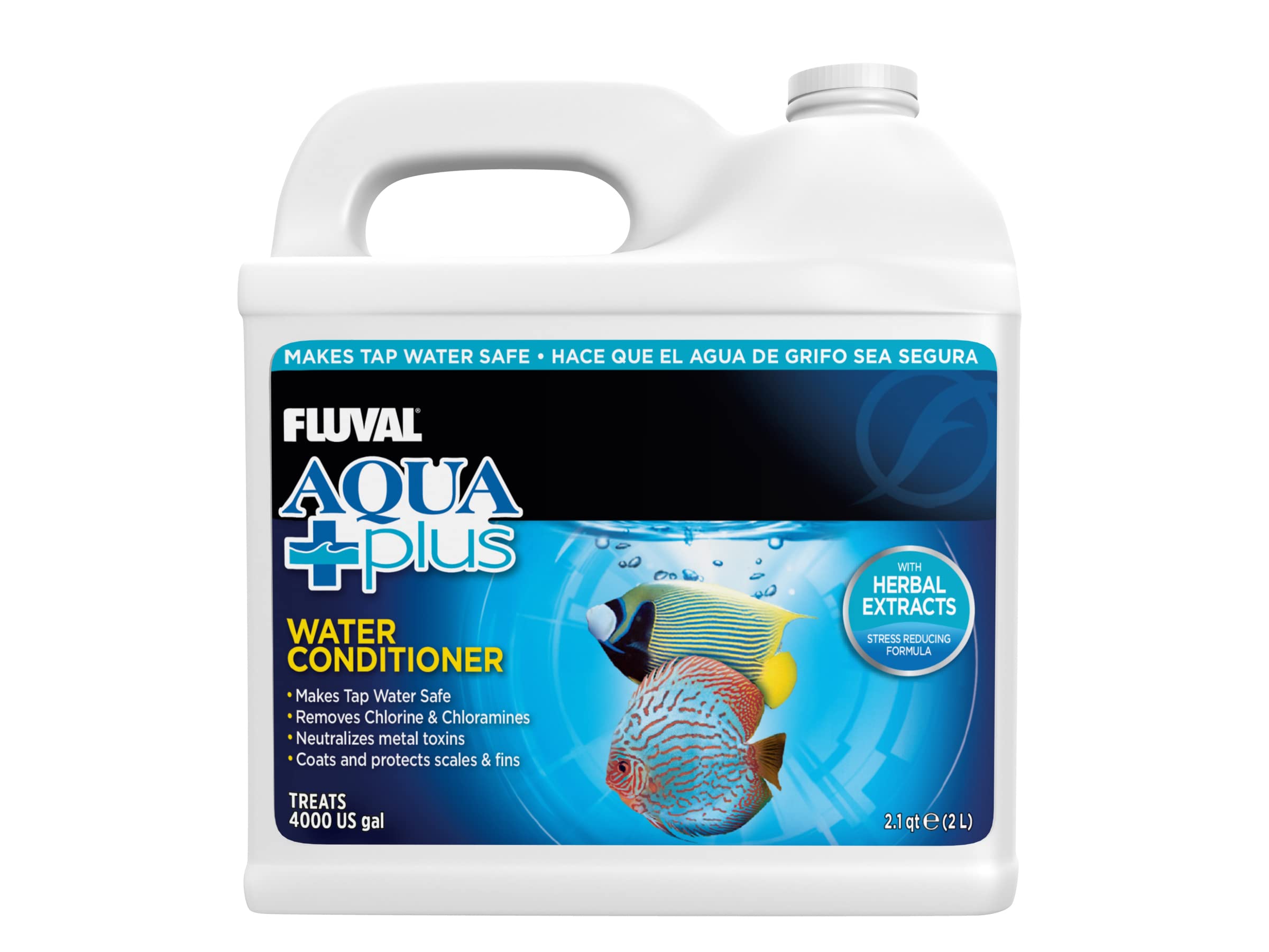 Fluval AquaPlus Water Conditioner - 0.5 Gal, Aquarium Treatment, White, Model A8345