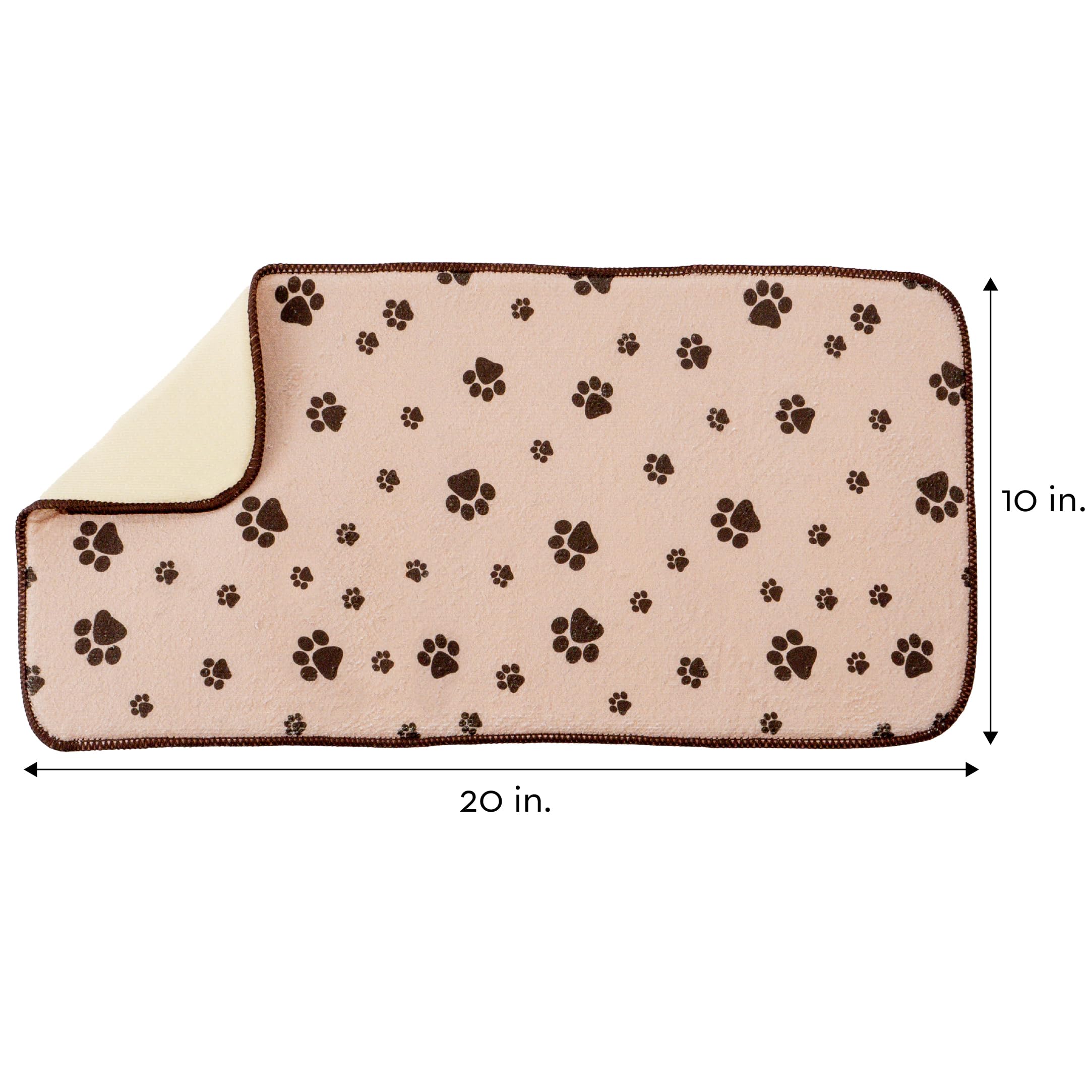 Kitchen Basics Microfiber Dog Food Mat or Cat Food Mat, Anti-Skid and Absorbent Cat or Dog Feeding Mat to Protect Floors, 10 In.