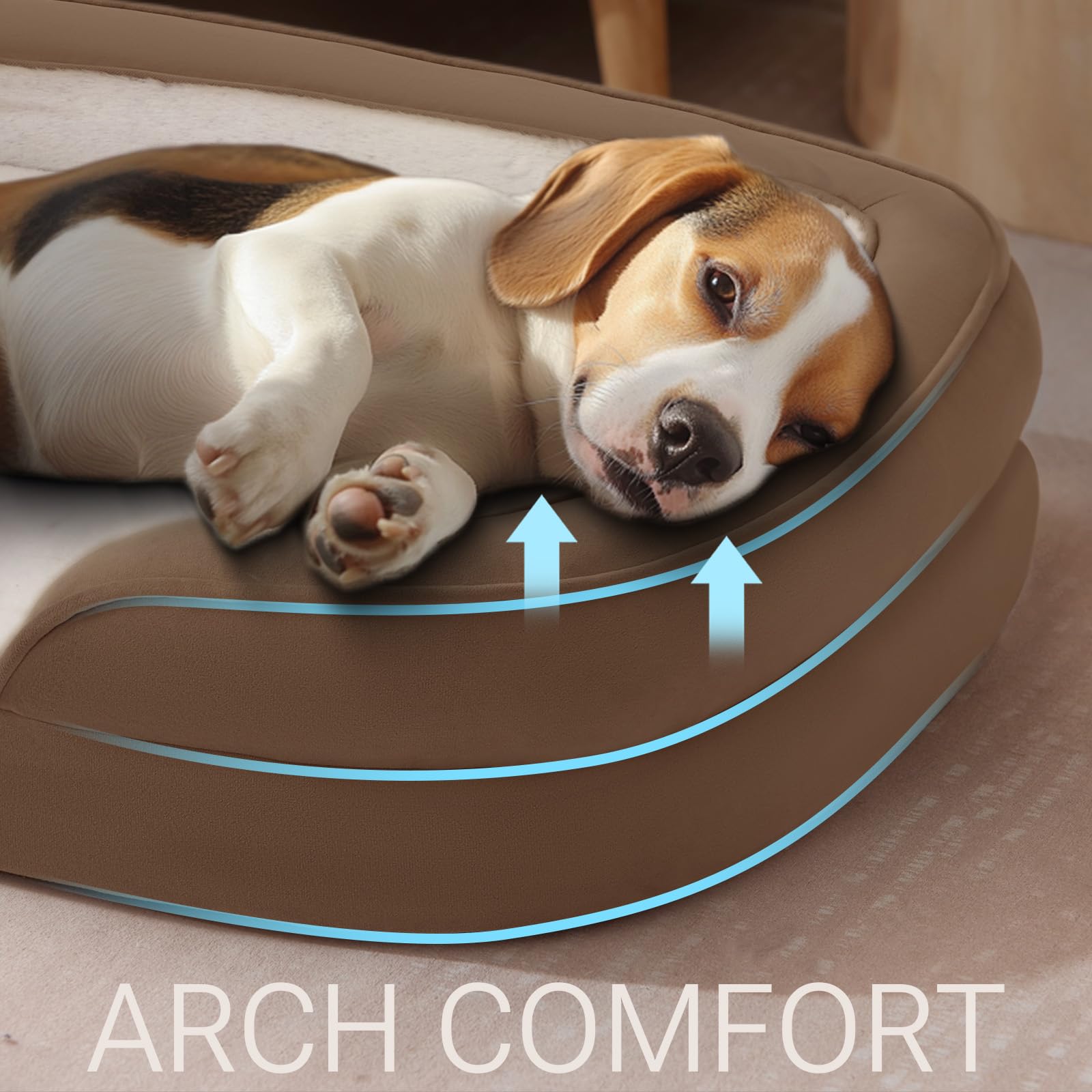 Soft Touch Orthopedic Dog Bed For Large Dogs With Faux Fur Top, Waterproof Pet Couch Bed With Removable Washable Cover And Suppo