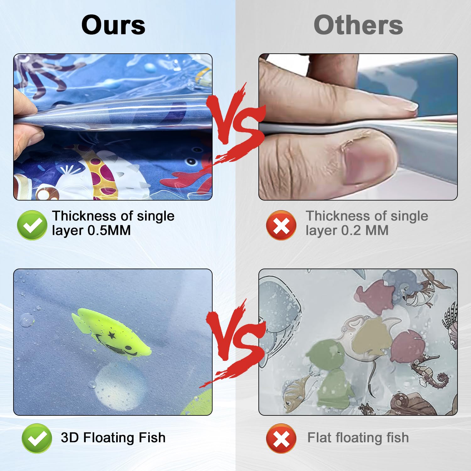 Pet Cooling Water Mat, [2025 Upgraded Two Layers & Thickened] Cat Dog Pad, Ocean Themed Round Sensory, Non-Slip Playmat, Floatin