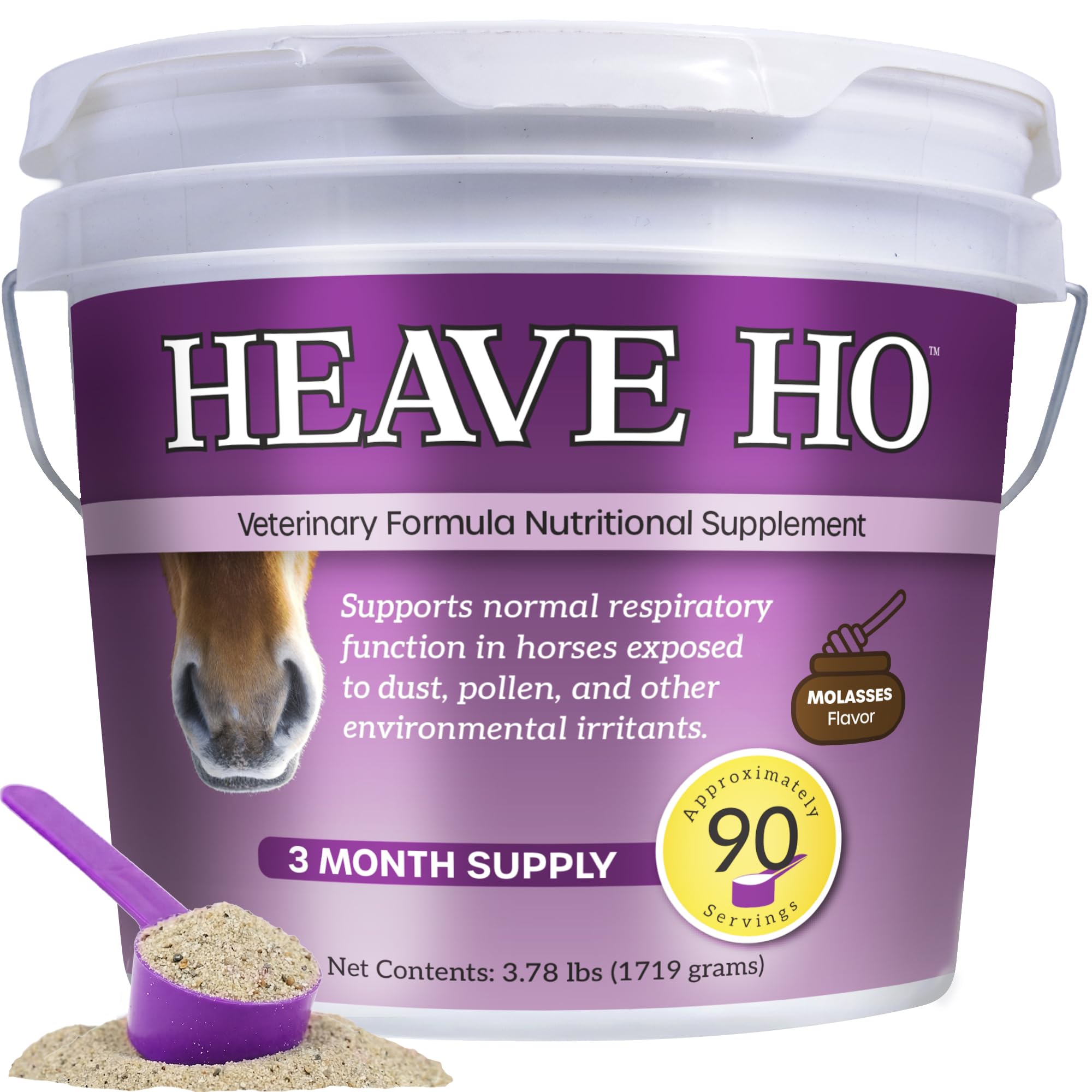 HEAVE HO Equine Respiratory Support Supplement for Horses, Nutritional Airway & Immune Support, Herbal Blend with Vitamins & Min